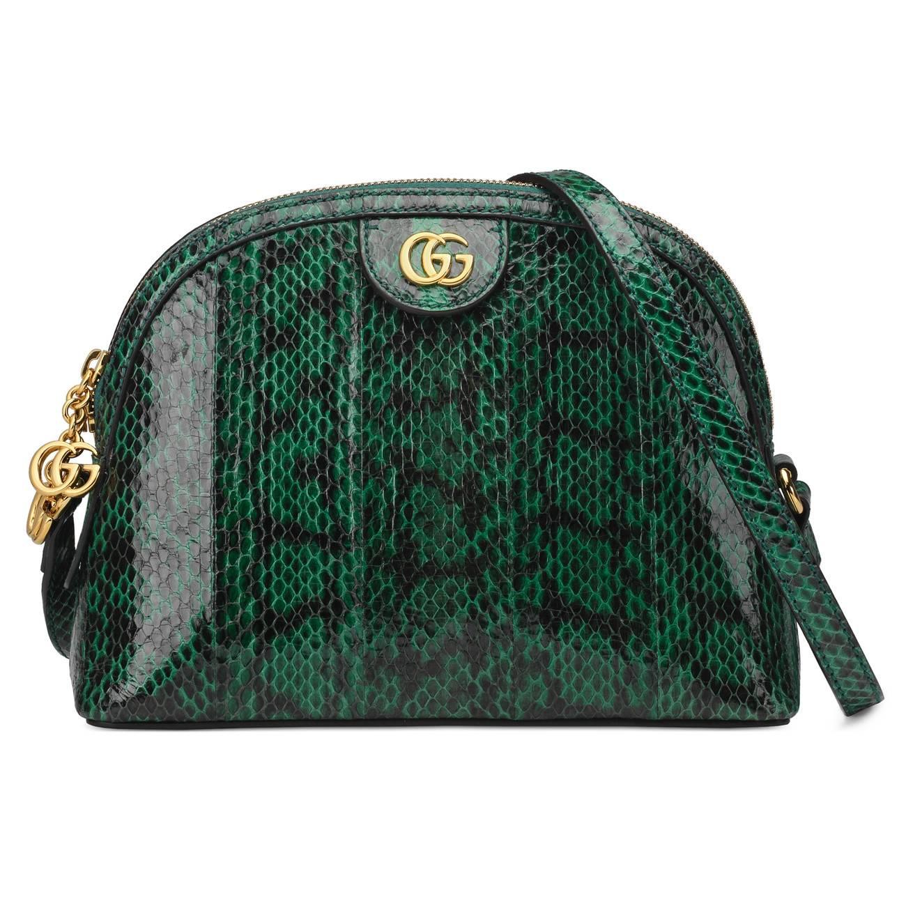 Gucci Ophidia Small Snakeskin Shoulder Bag Green in Green Lyst