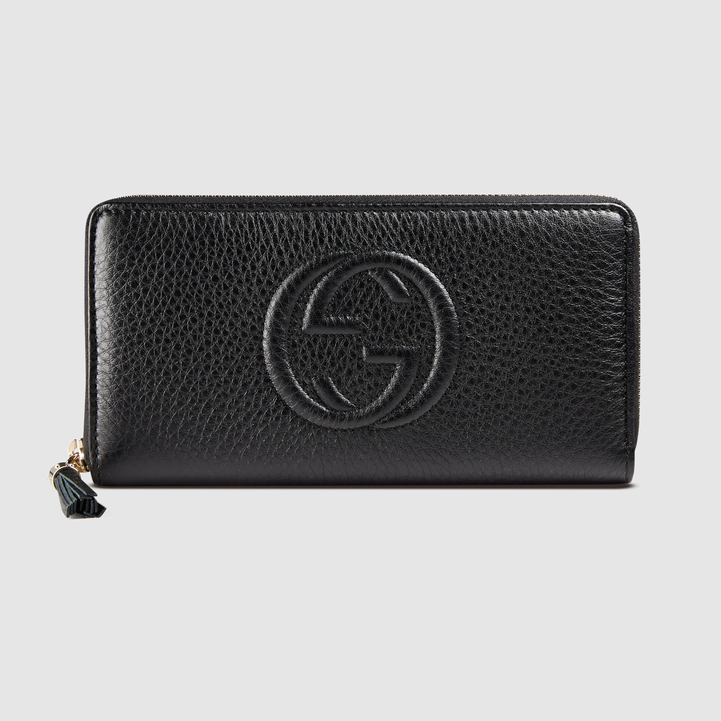 Lyst - Gucci Soho Leather Zip Around Wallet in Black