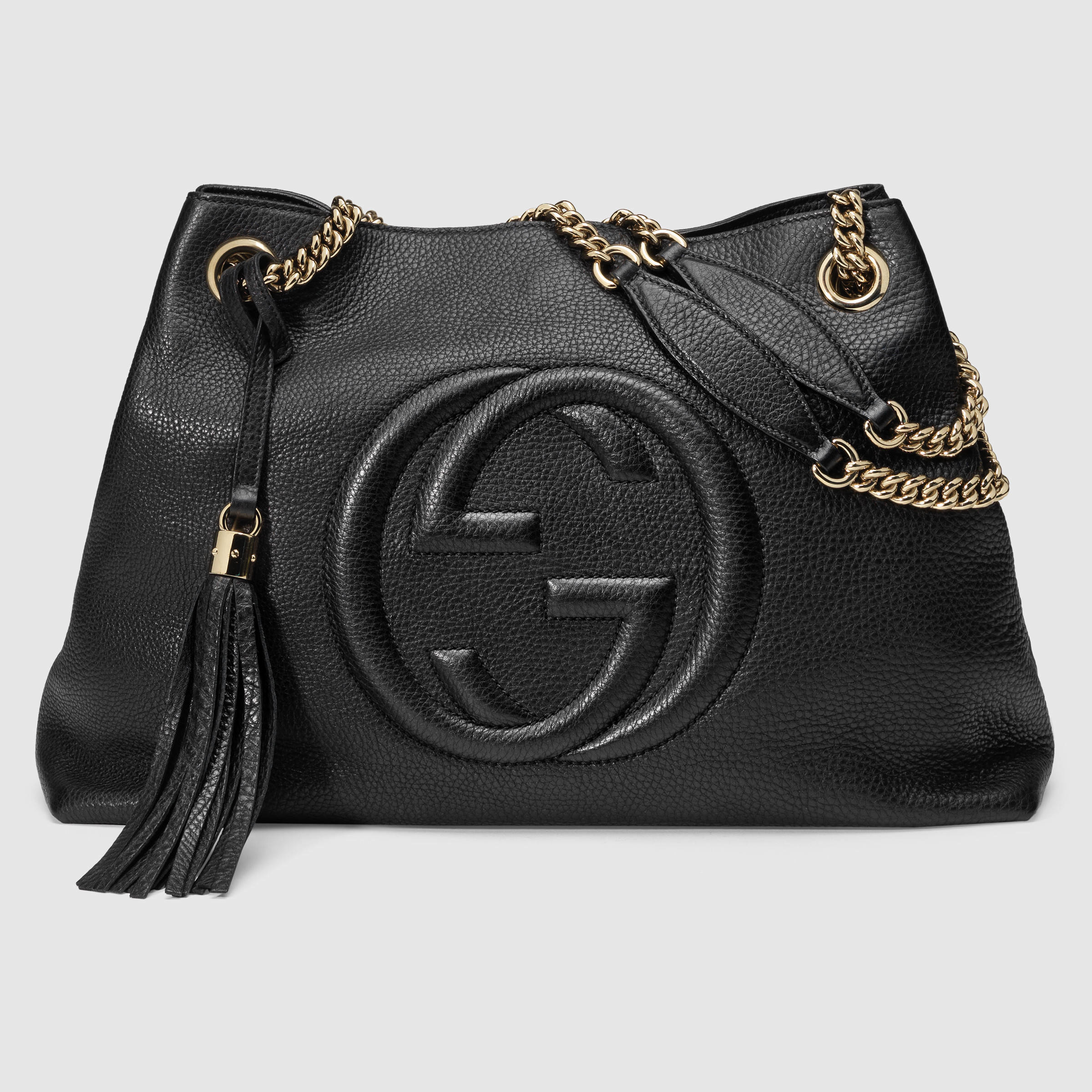 Gucci Soho Leather Shoulder Bag in Black - Lyst