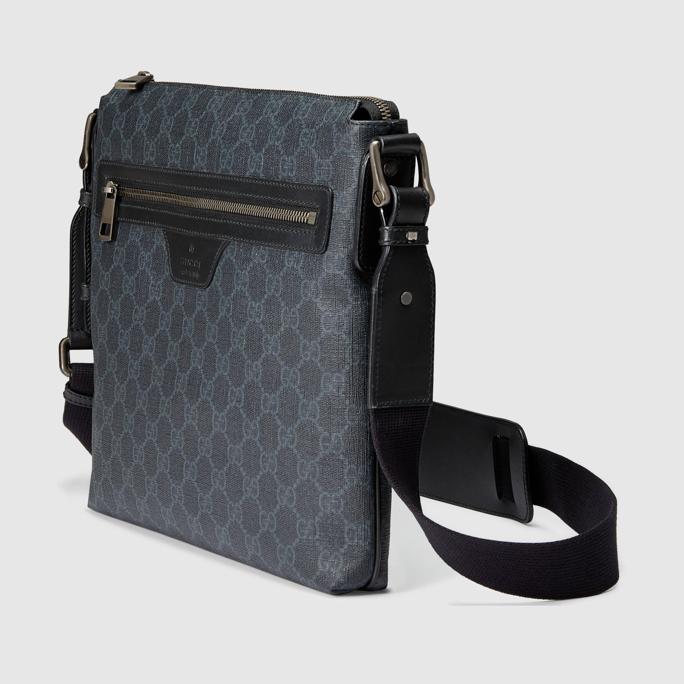 Gucci Gg Supreme Canvas Messenger Bag in Gray for Men | Lyst