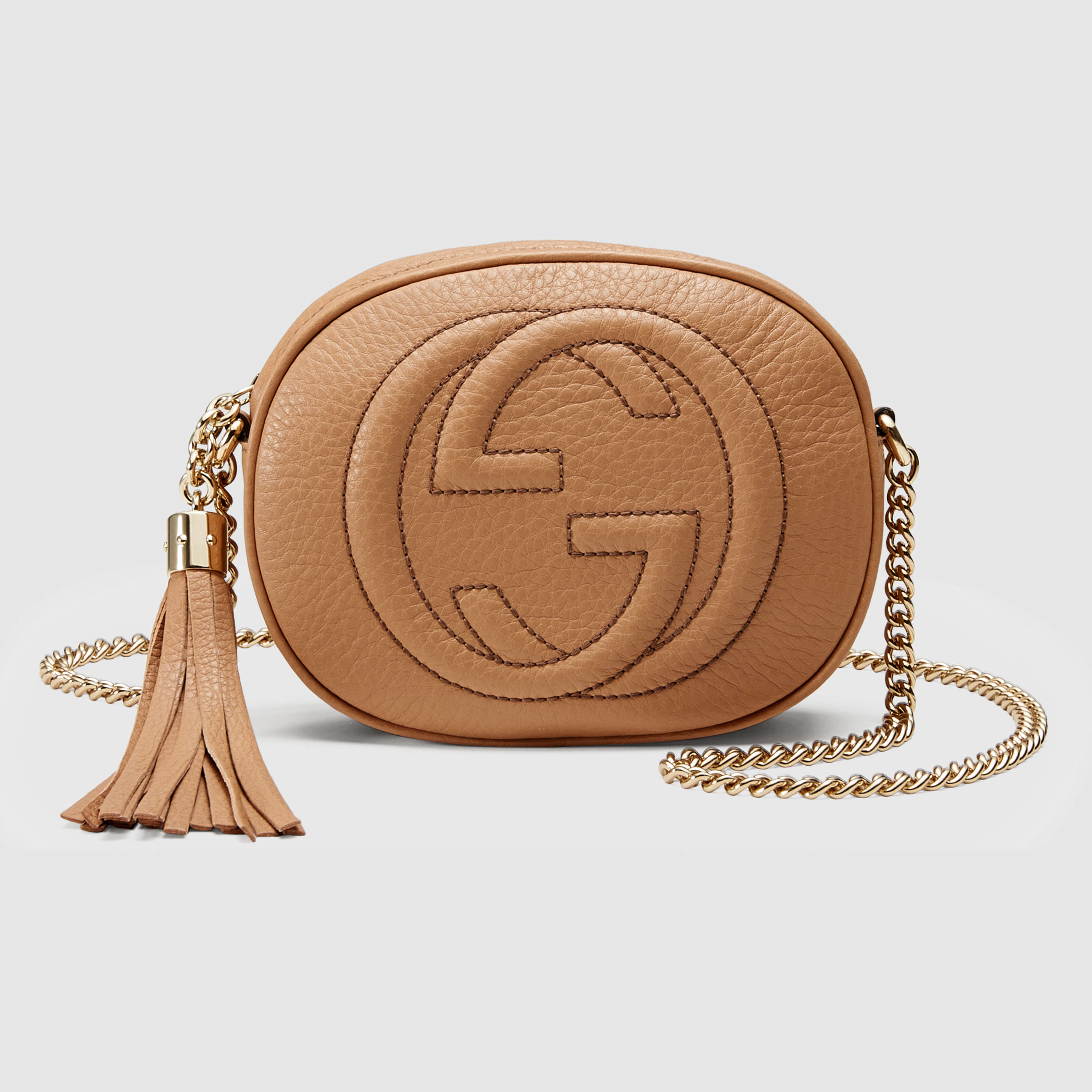 Lyst - Gucci Soho Leather Mini Chain Bag in Natural