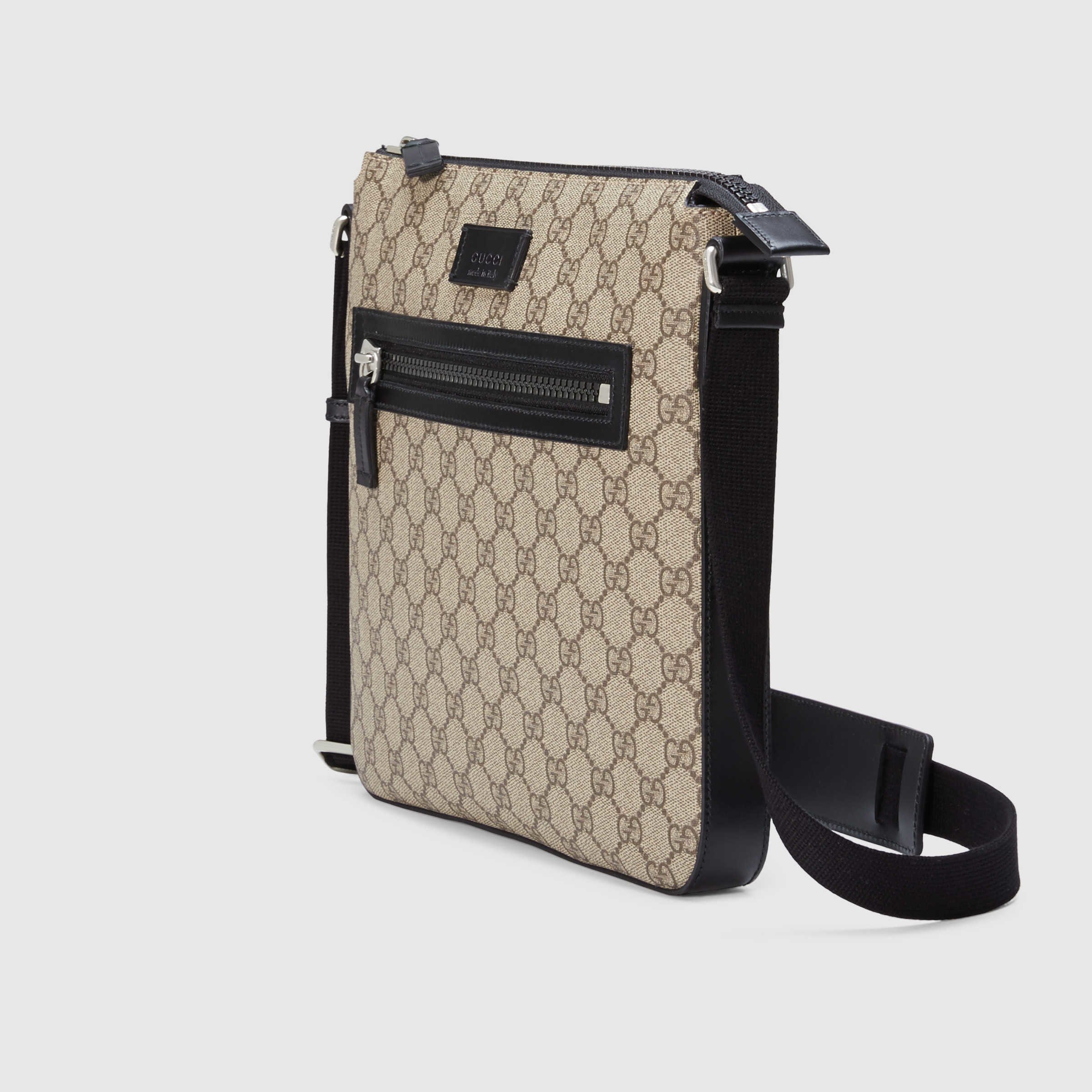 Lyst - Gucci GG Supreme Messenger Bag in Black for Men