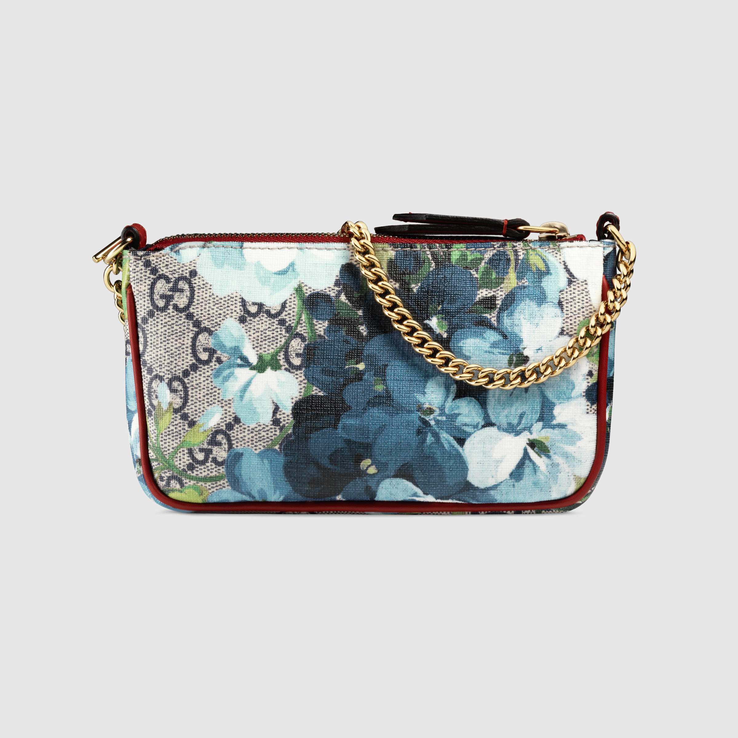 Lyst - Gucci Gg Blooms Mini Chain Bag in Blue