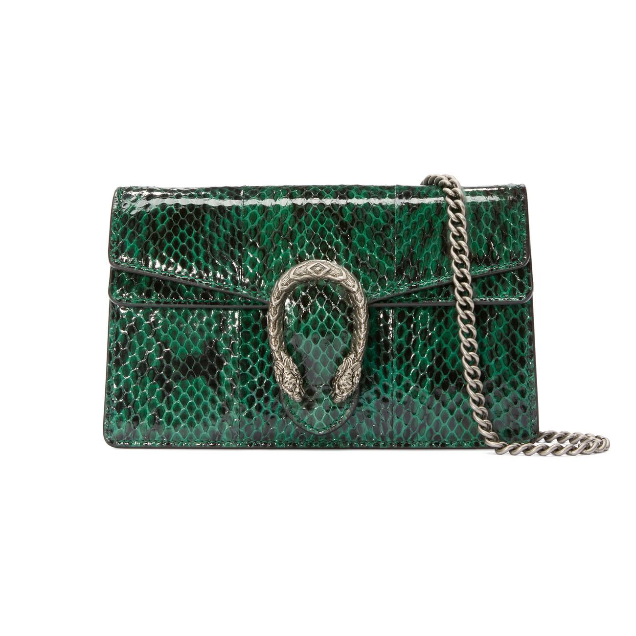 Lyst - Gucci Dionysus Super Mini Snakeskin Bag in Green