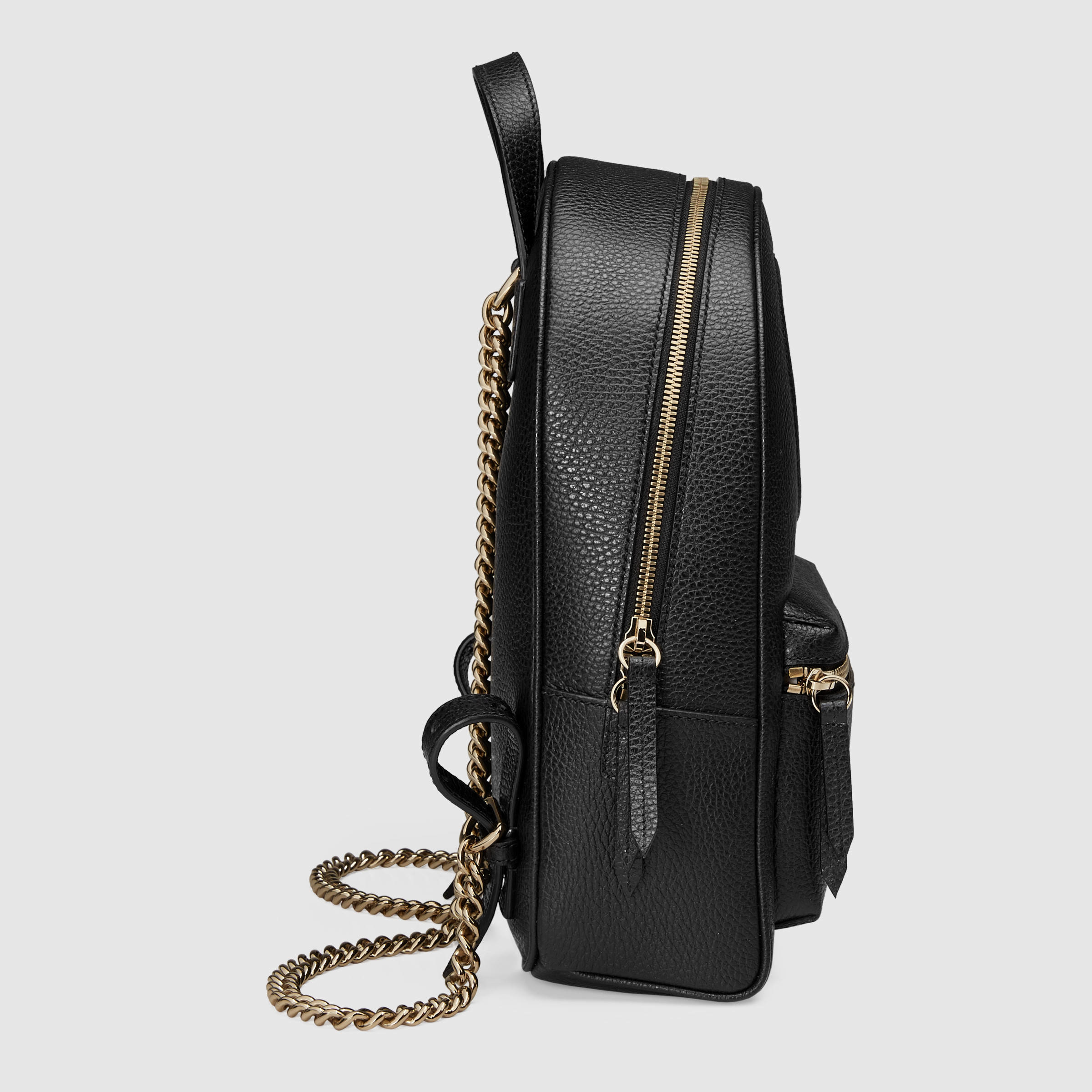 Lyst - Gucci Soho Leather Chain Backpack in Black