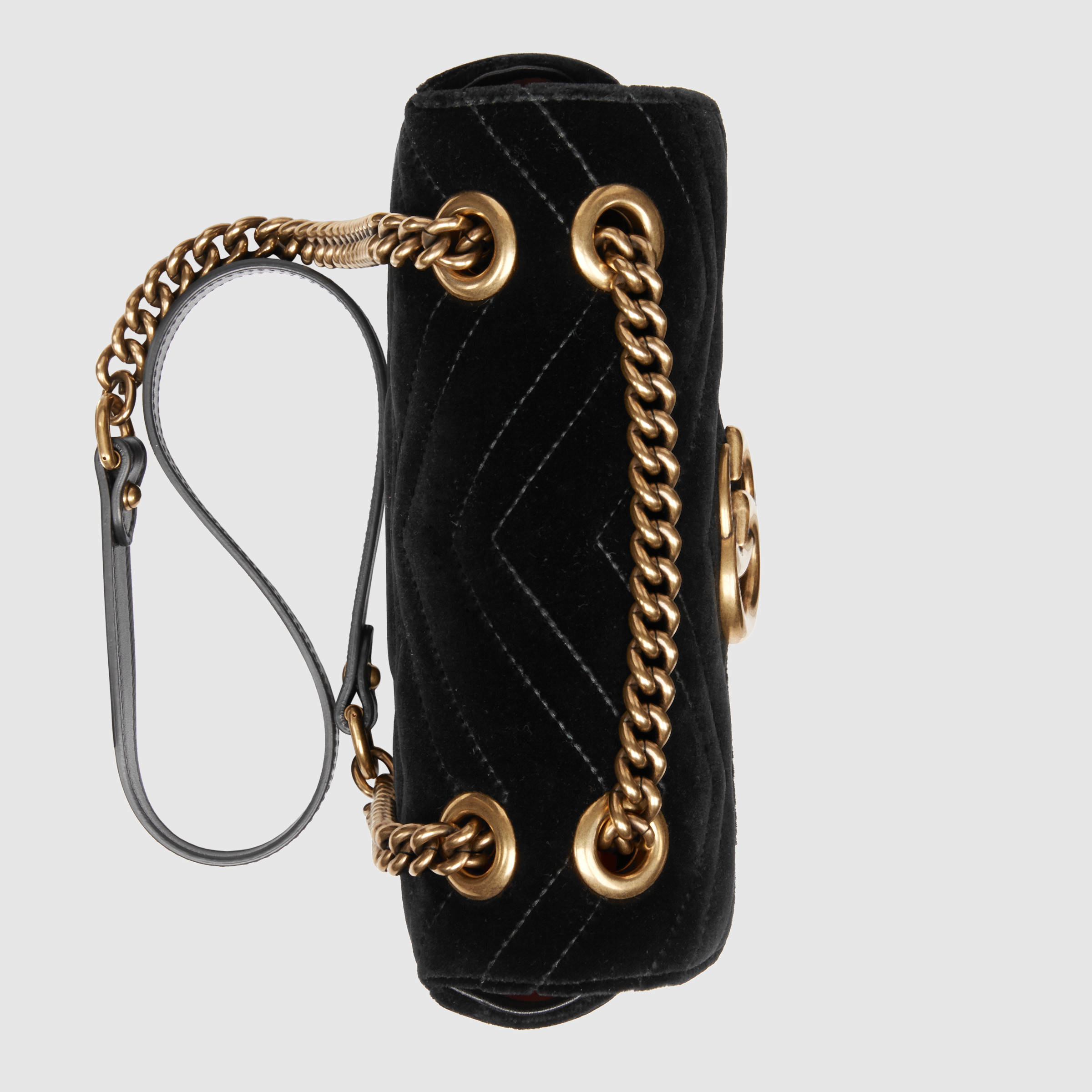 Lyst - Gucci GG Marmont Velvet Mini Shoulder Bag in Black