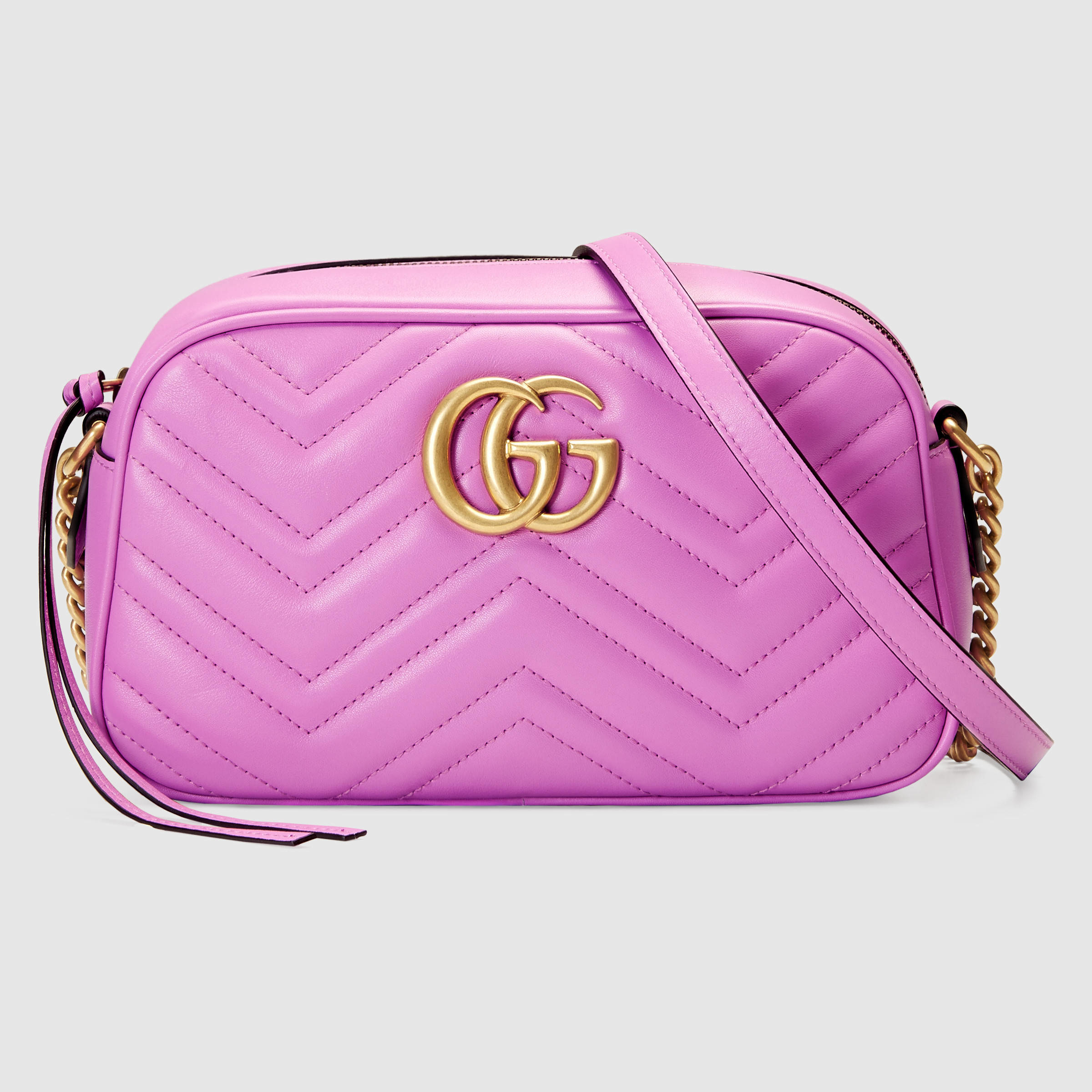 Gucci GG Marmont Quilted-Leather Cross-Body Bag in Pink | Lyst