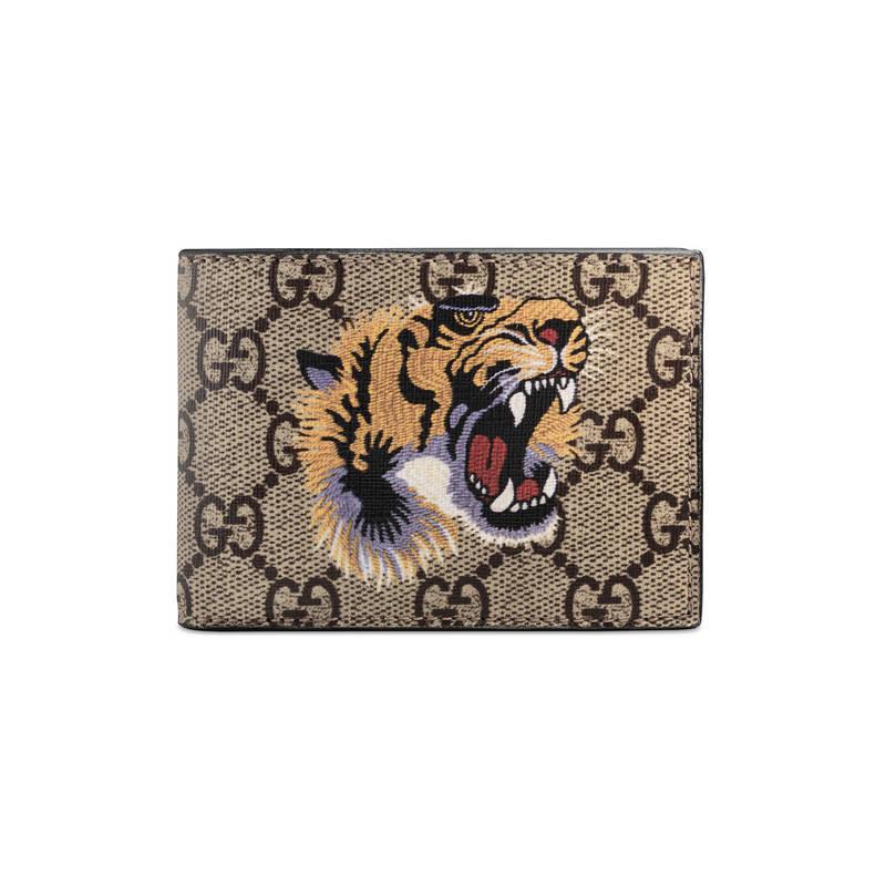 Gucci Tiger Print Gg Supreme Wallet for Men | Lyst