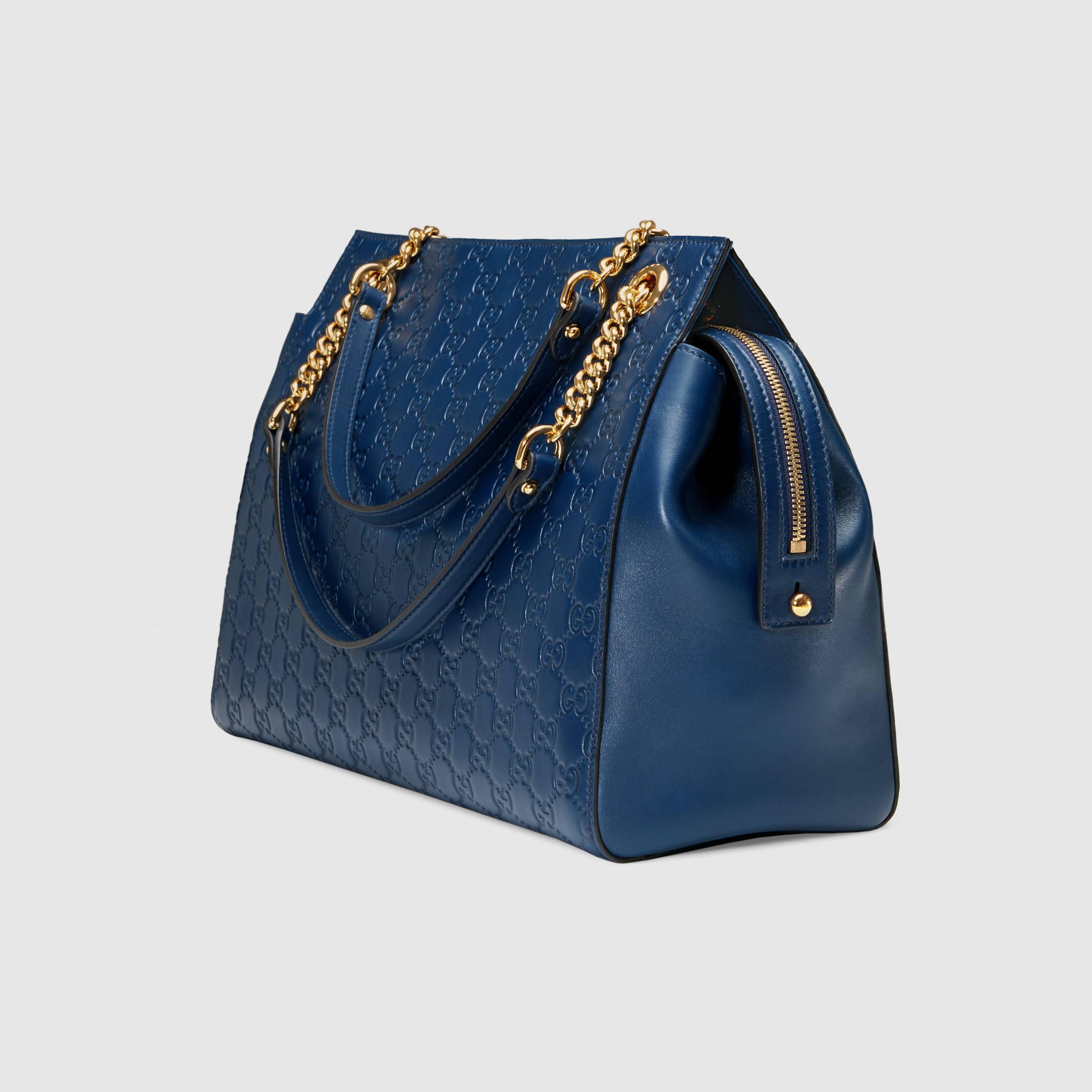 Lyst - Gucci Soft Signature Shoulder Bag in Blue