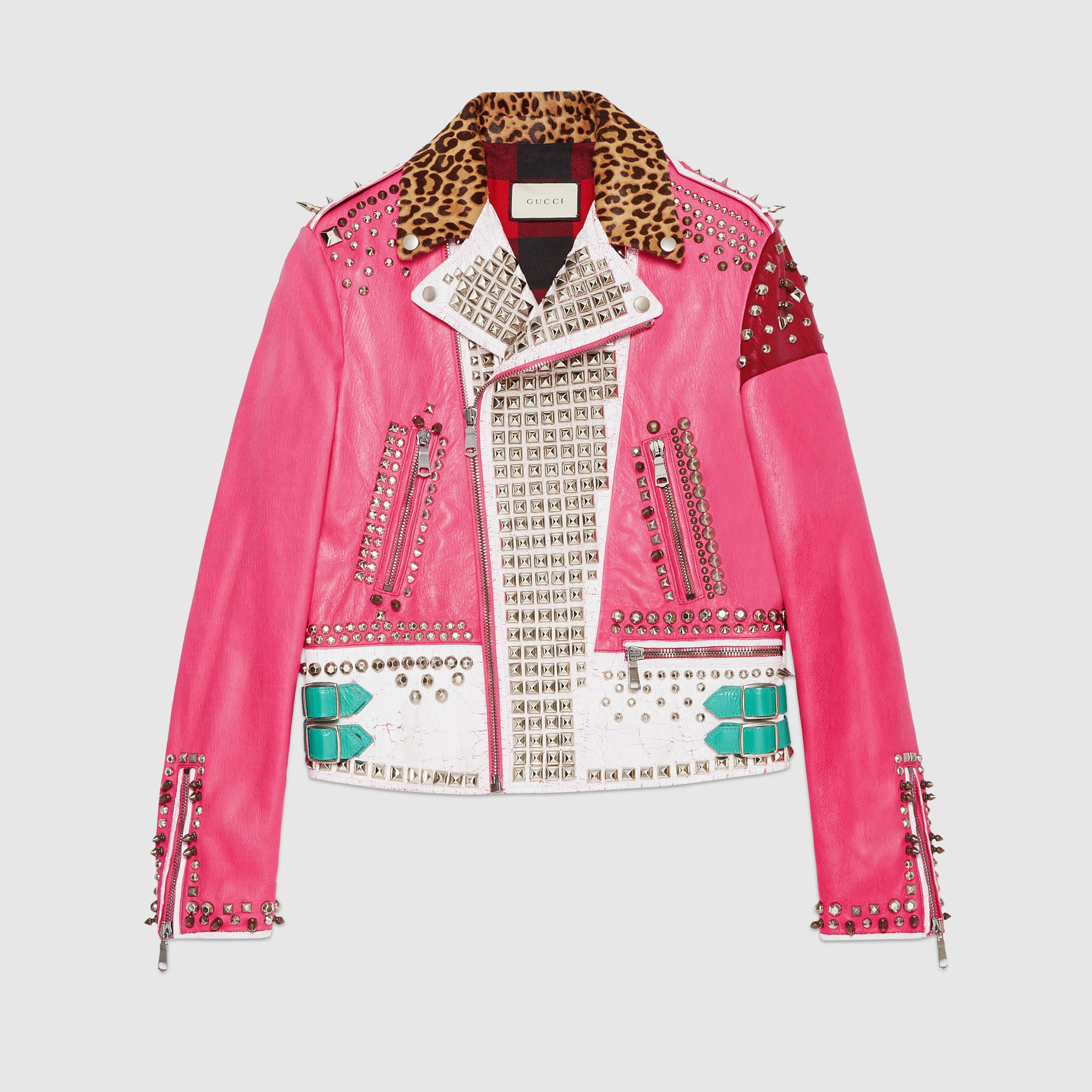 Lyst Gucci Hand Painted Leather Biker Jacket For Men Gallery