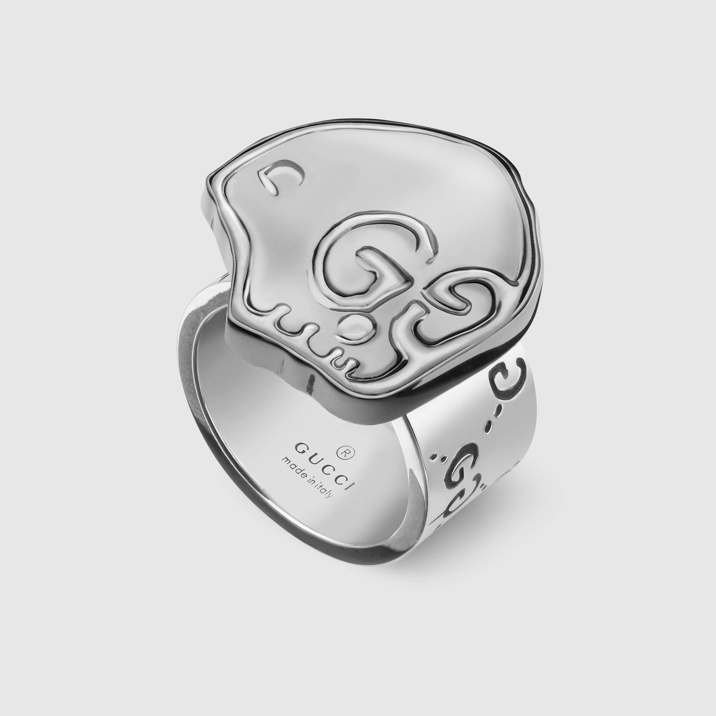 Lyst - Gucci Ghost Ring In Silver in Metallic