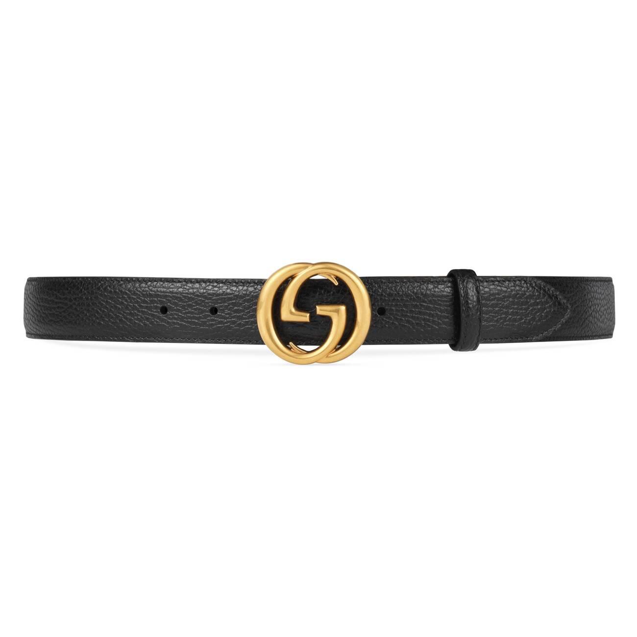 Gucci Leather Belt With Interlocking G Buckle in White for Men - Lyst