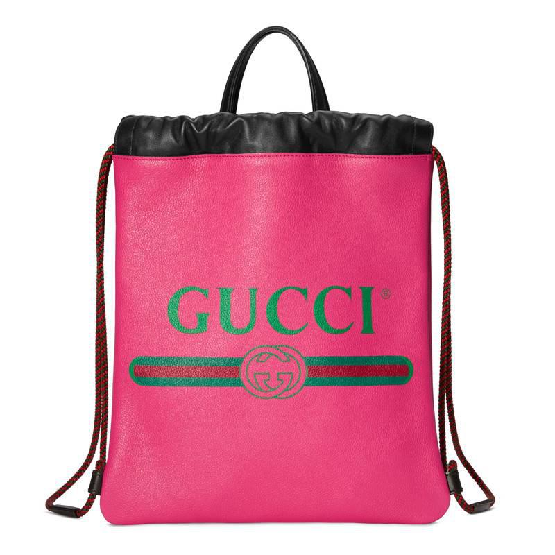 Lyst - Gucci Pink Vintage Logo Drawstring Backpack in Pink - Save 19. ...