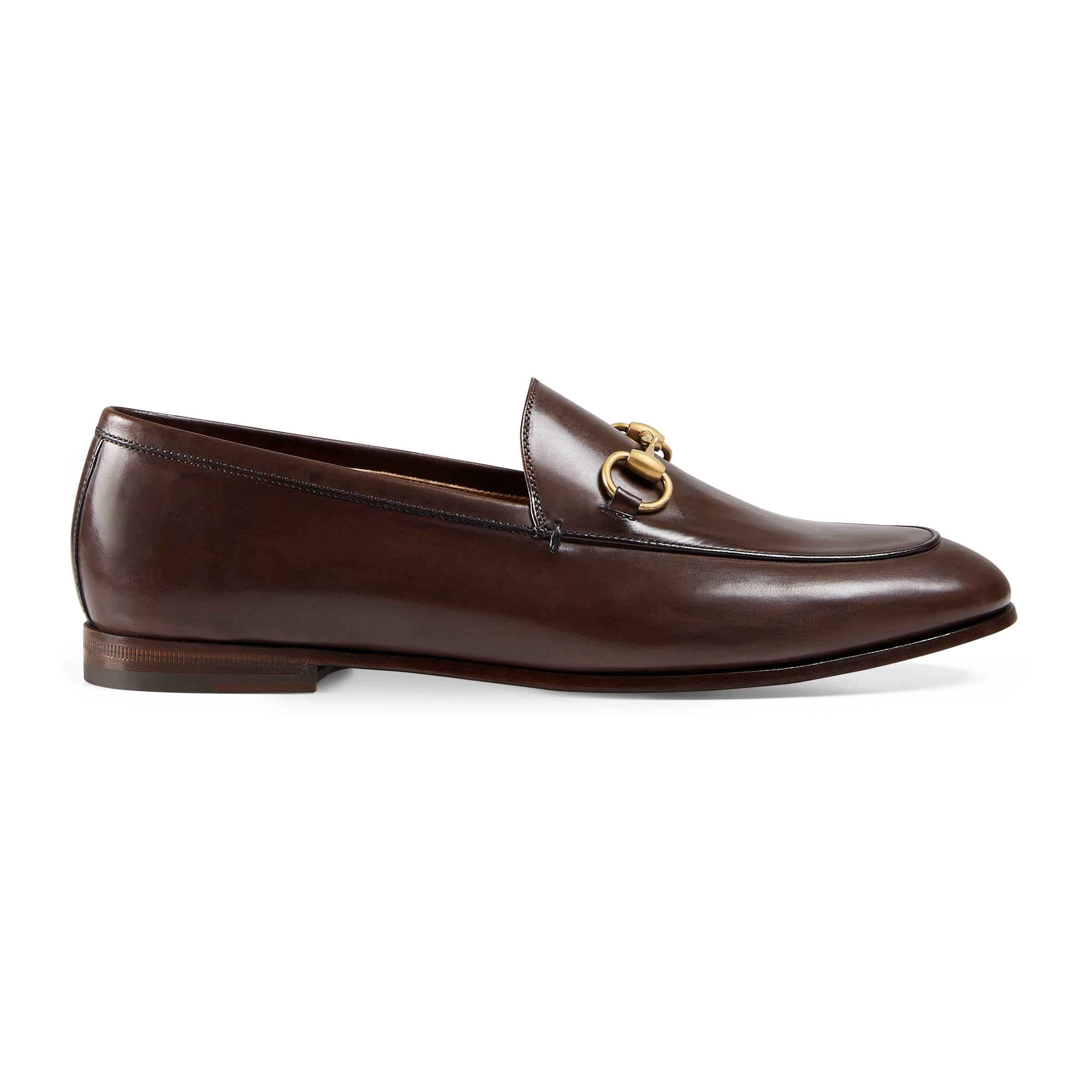 Gucci Jordaan Leather Loafer in Brown - Lyst