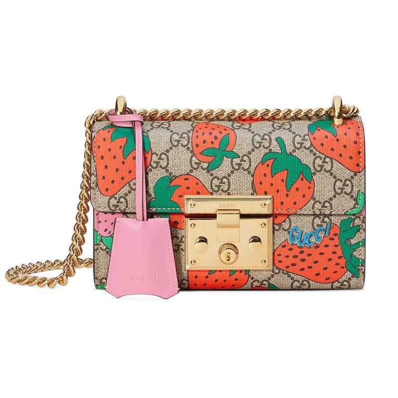 gucci padlock strawberry bag