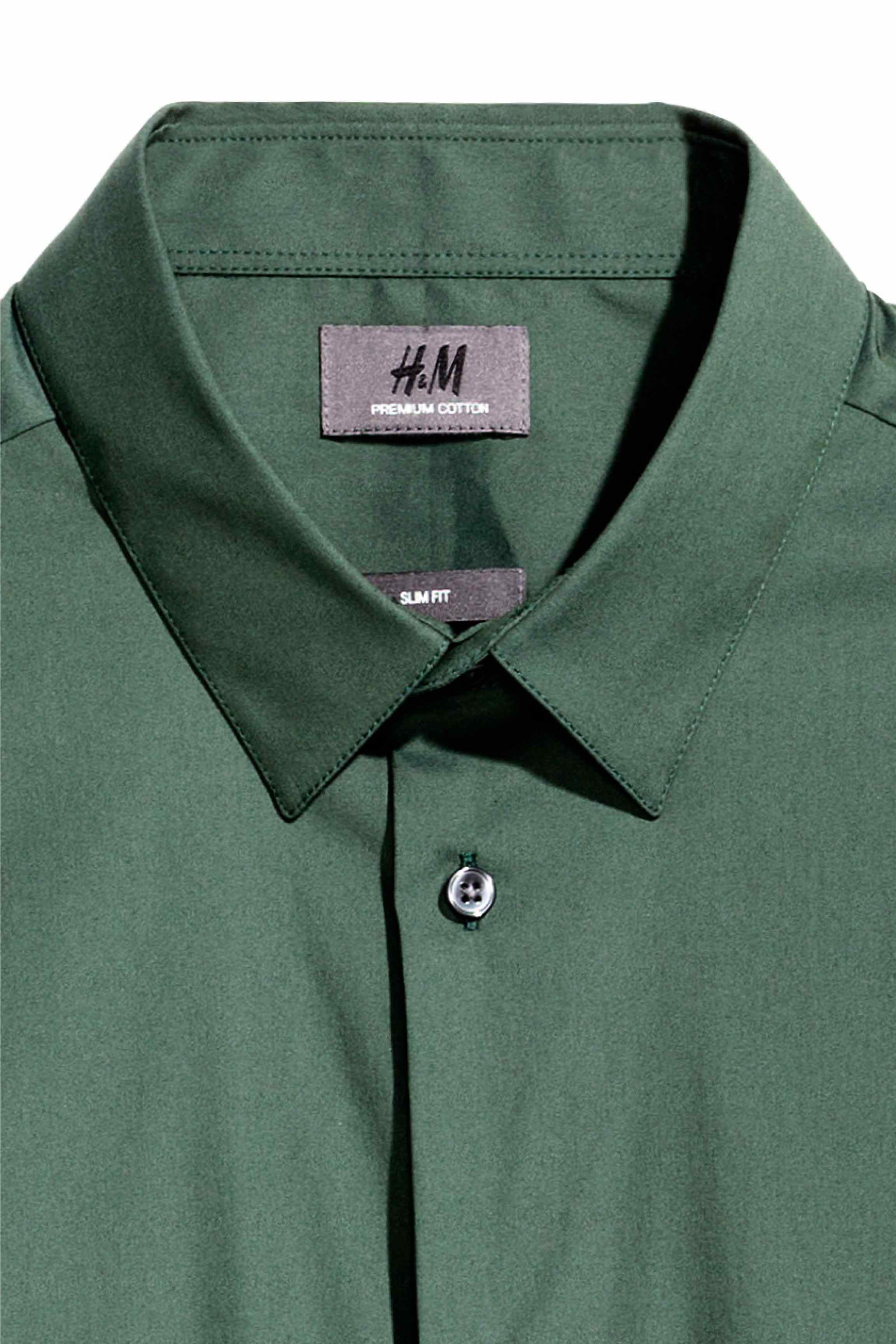 Lyst - H&M Stretch Shirt Slim Fit in Green for Men