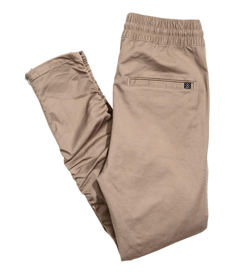 h&m regular fit twill joggers