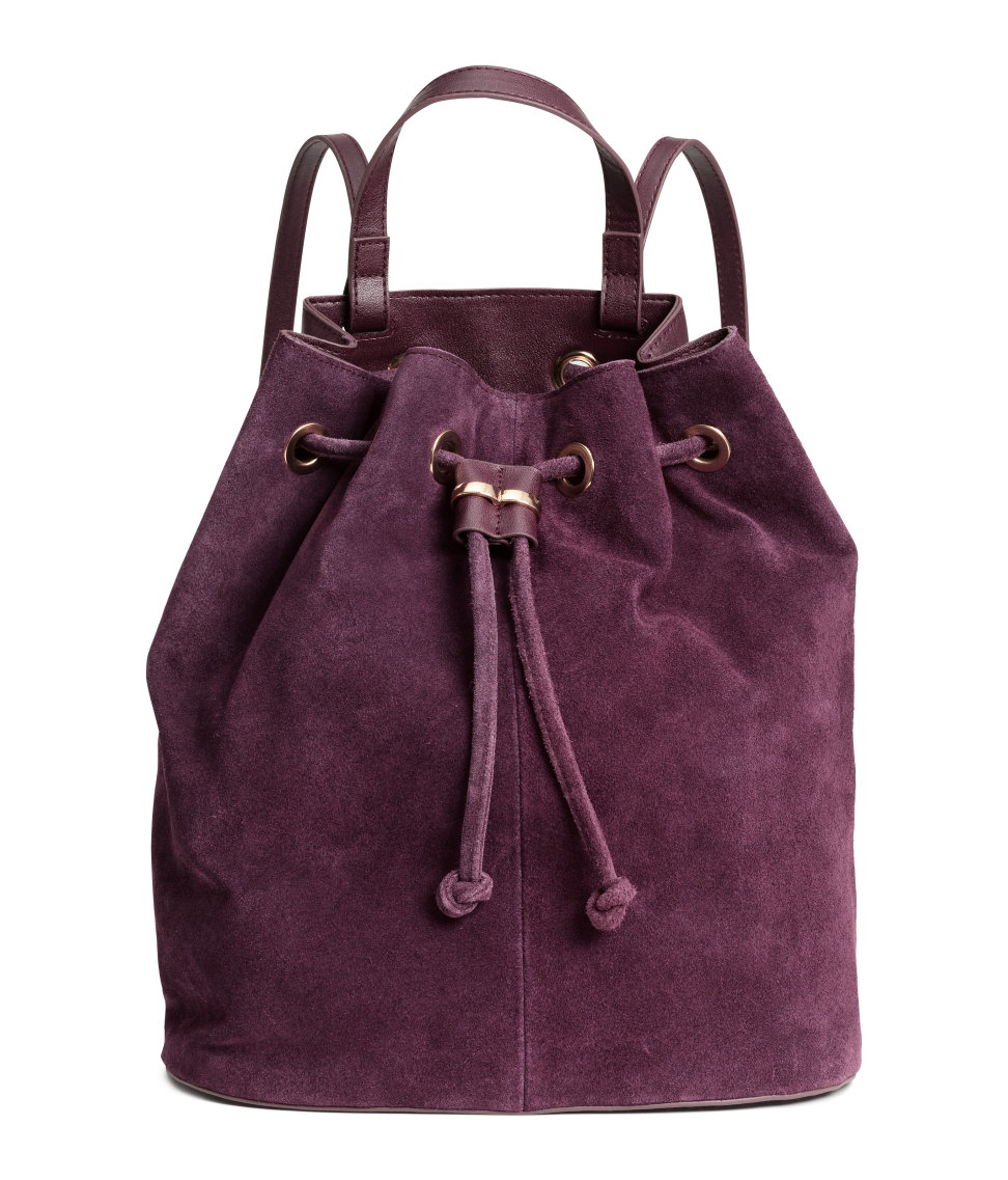 Backpack H M h m backpack with suede details in purple lyst Backpack H M h m backpack with suede details in purple lyst