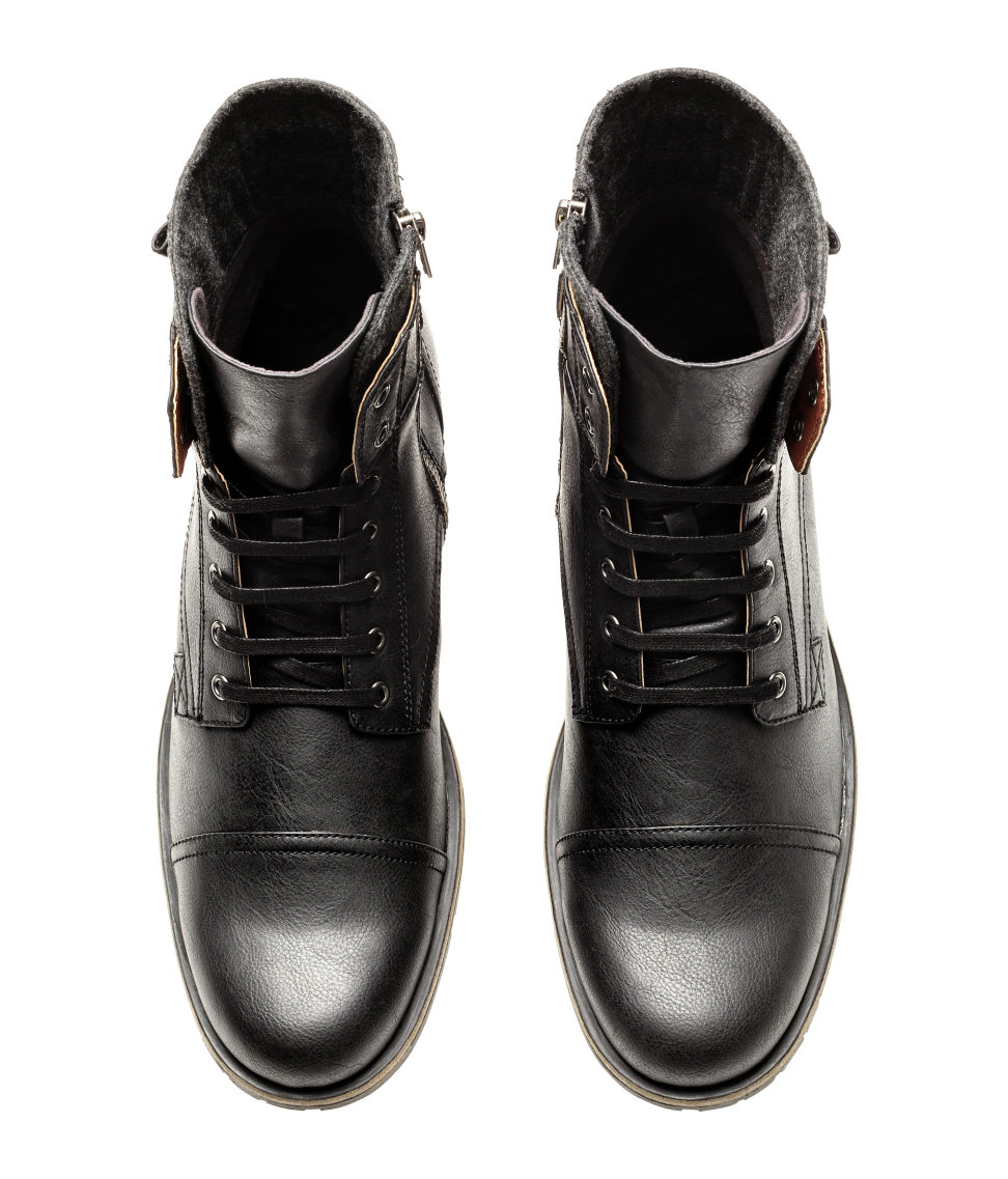 Lyst H&amp;M Leather Boots in Black for Men