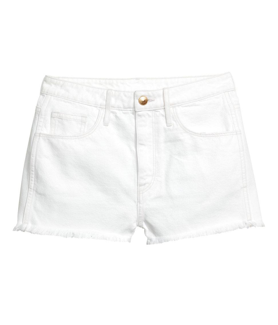 Lyst H&M Denim Shorts High Waist in White