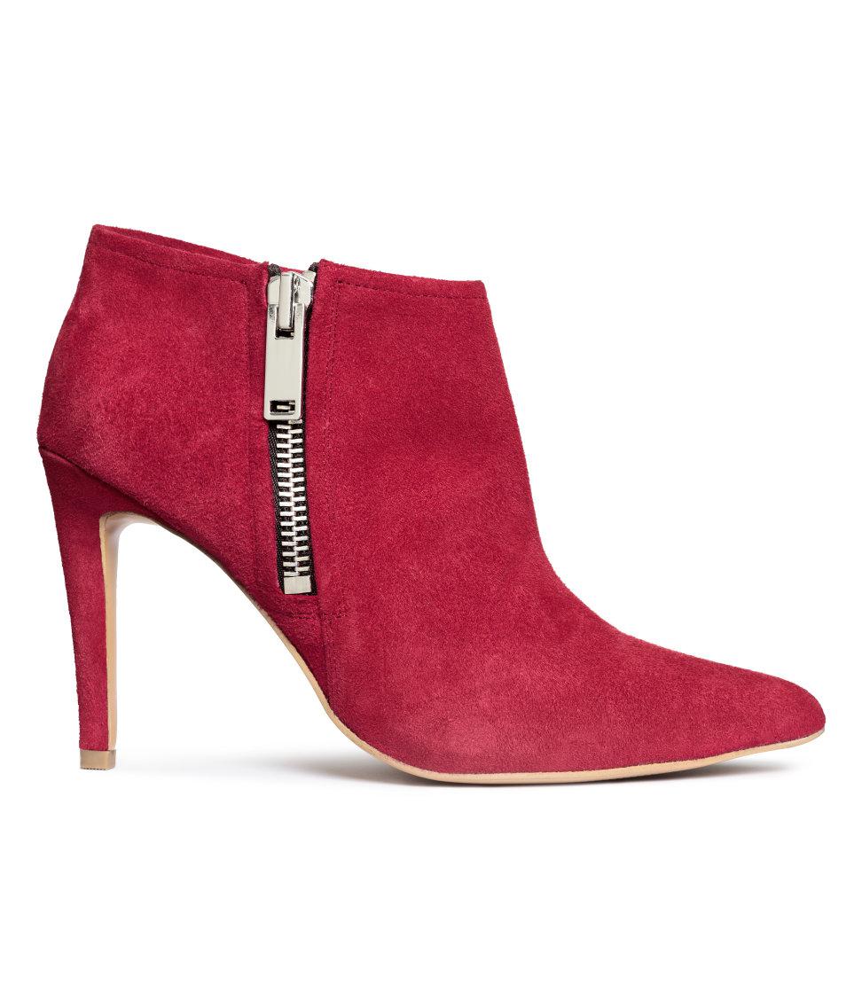 red ankle boots 6