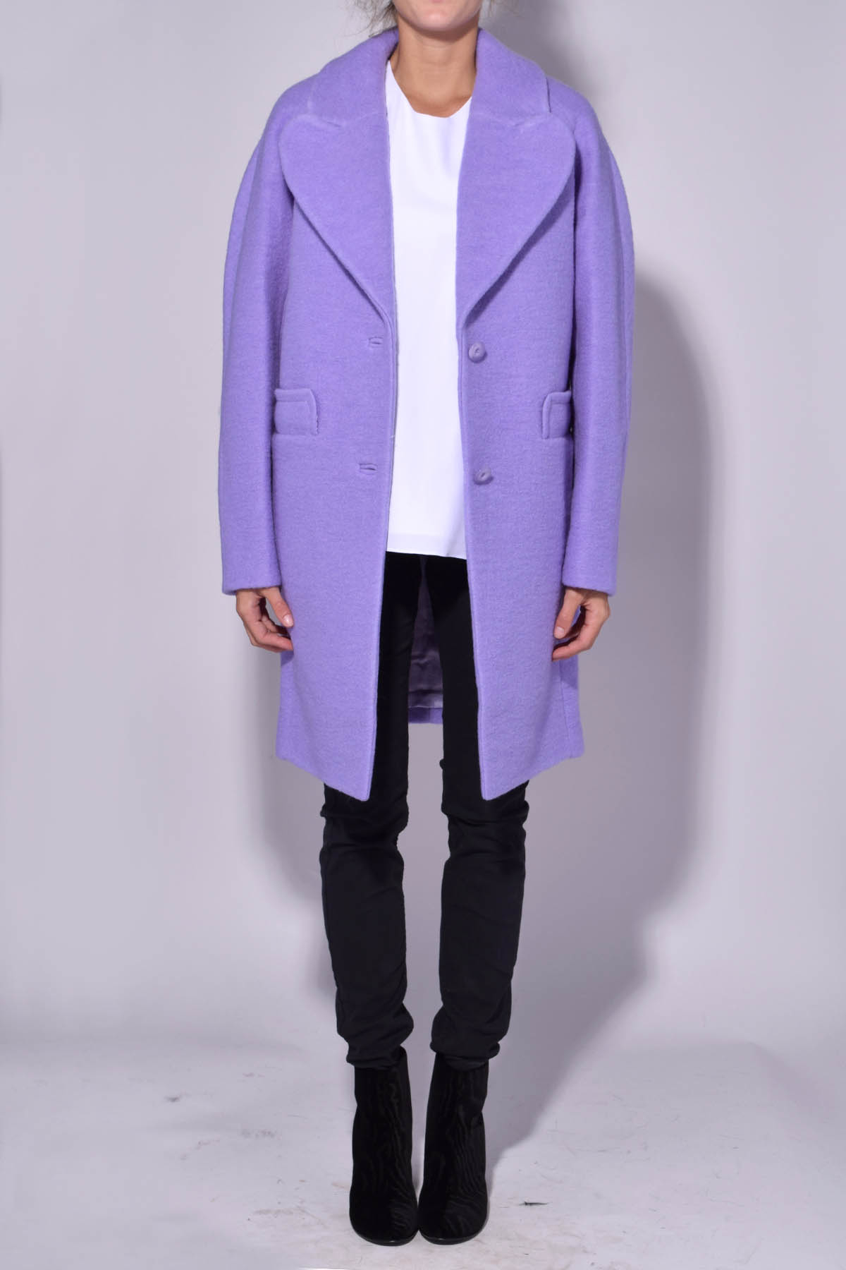 Lyst - Carven Oversize Wool Coat In Lilac in Purple