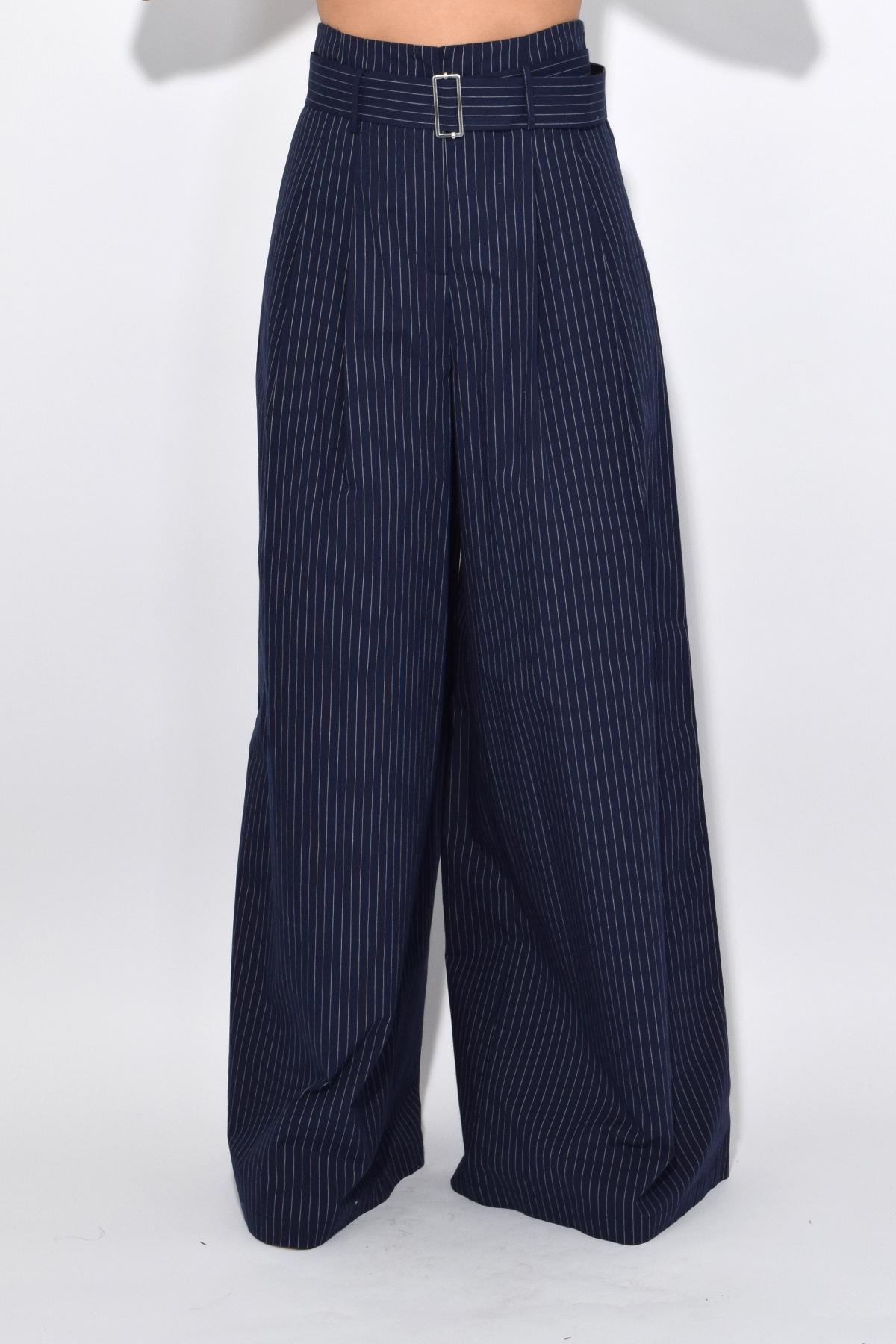 Marni Slouchy Pleated Zoot Suit Pant In Navy Pinstripe in Blue Lyst