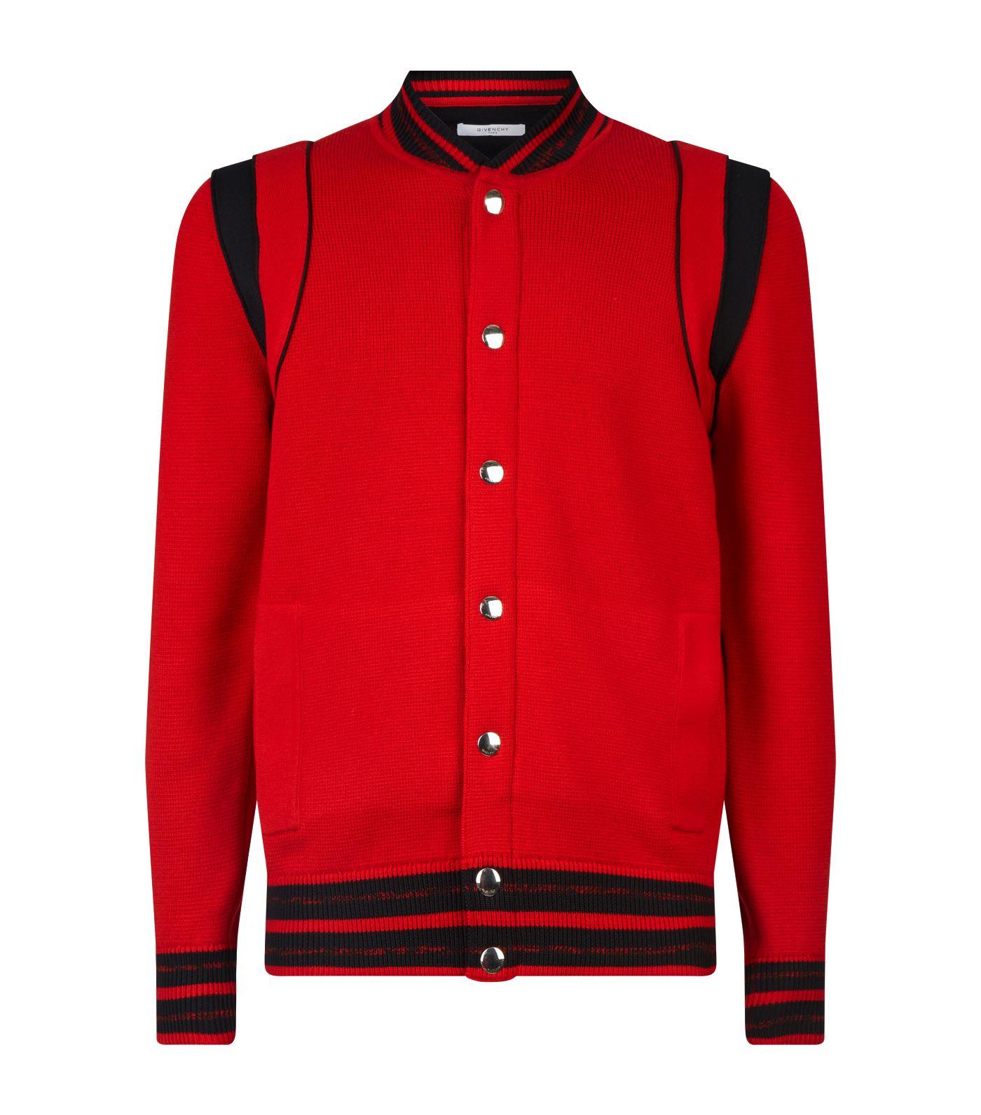 Givenchy Knitted Bomber Jacket in Red for Men - Save 24% - Lyst