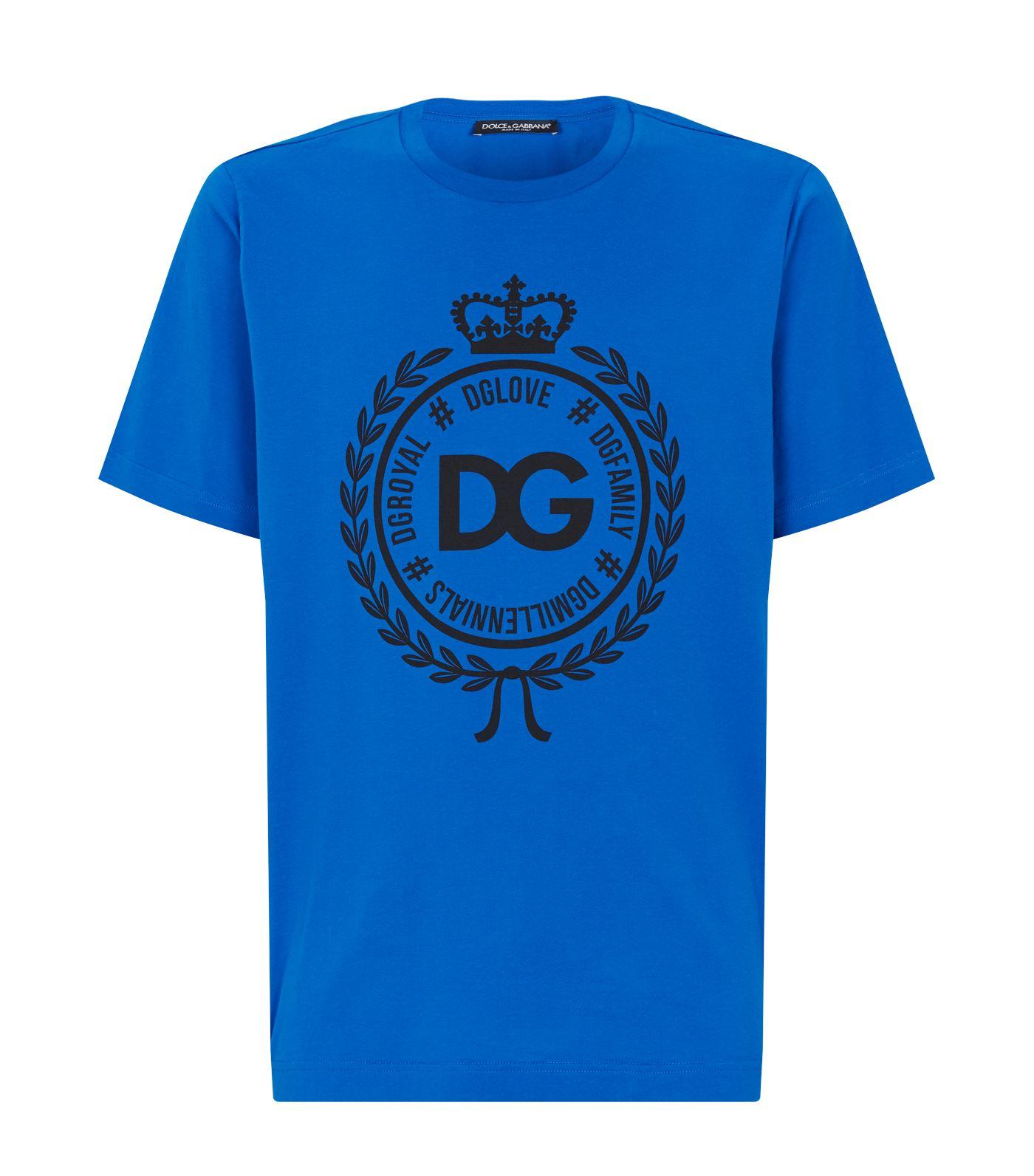 Dolce & Gabbana Logo T-shirt in Blue for Men - Lyst