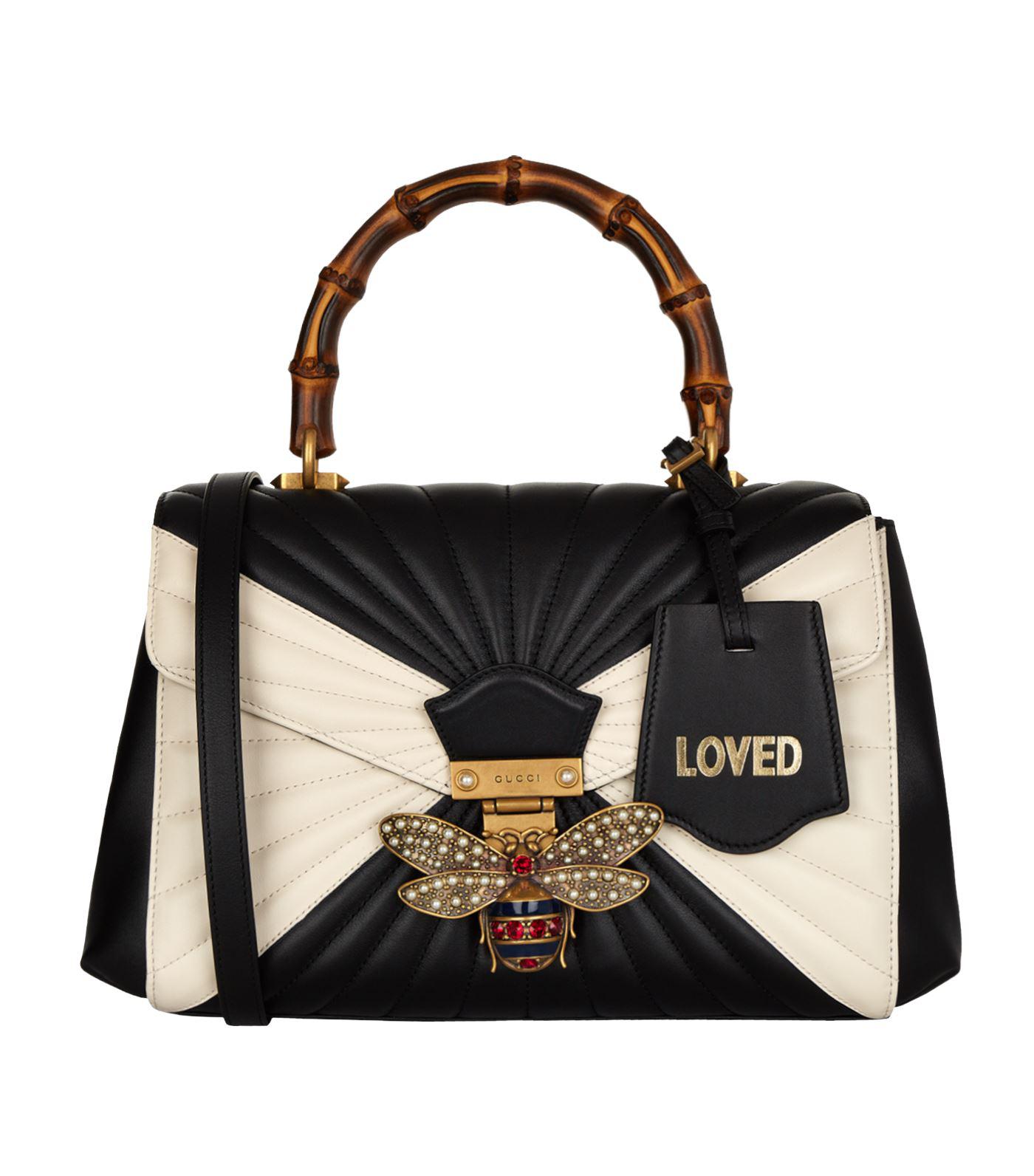 Gucci Black Queen Margaret Bamboo Top Handle Bag