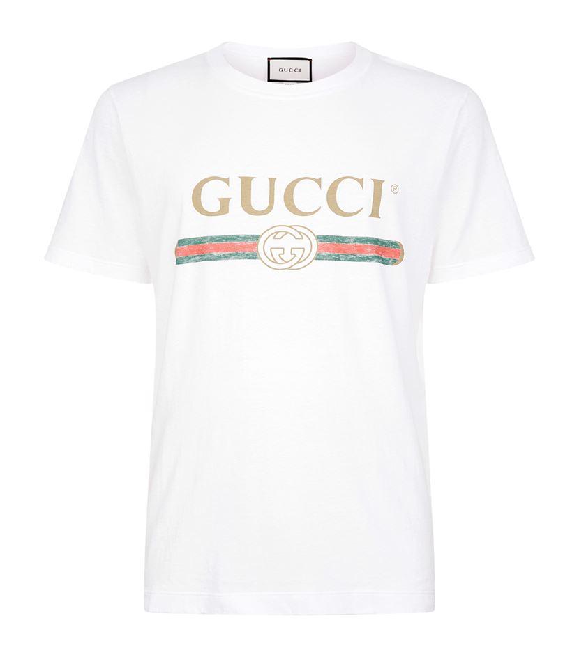 Gucci Fake Logo T-shirt in White for Men - Lyst