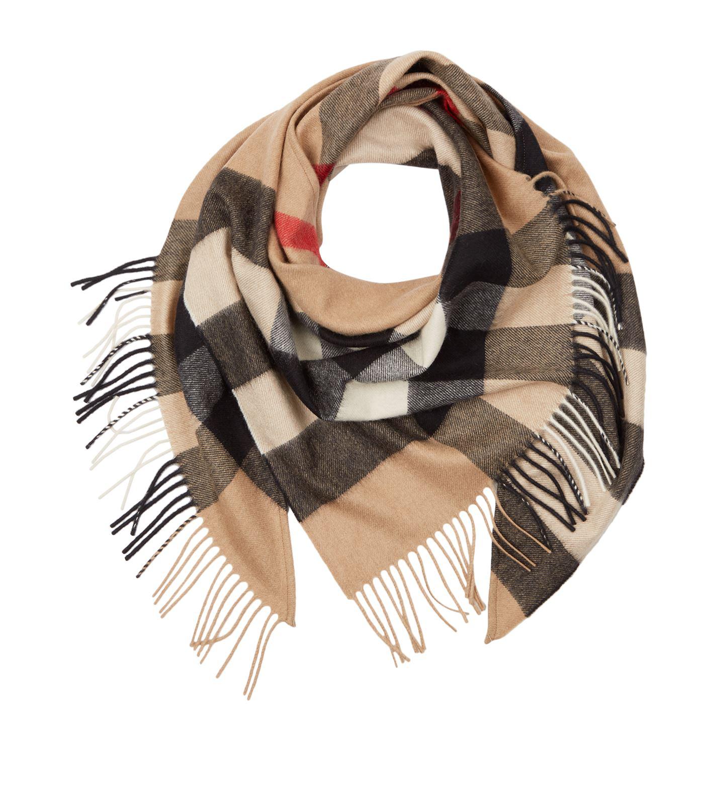 Burberry Cashmere Check Triangular Scarf in Brown - Save 20% - Lyst