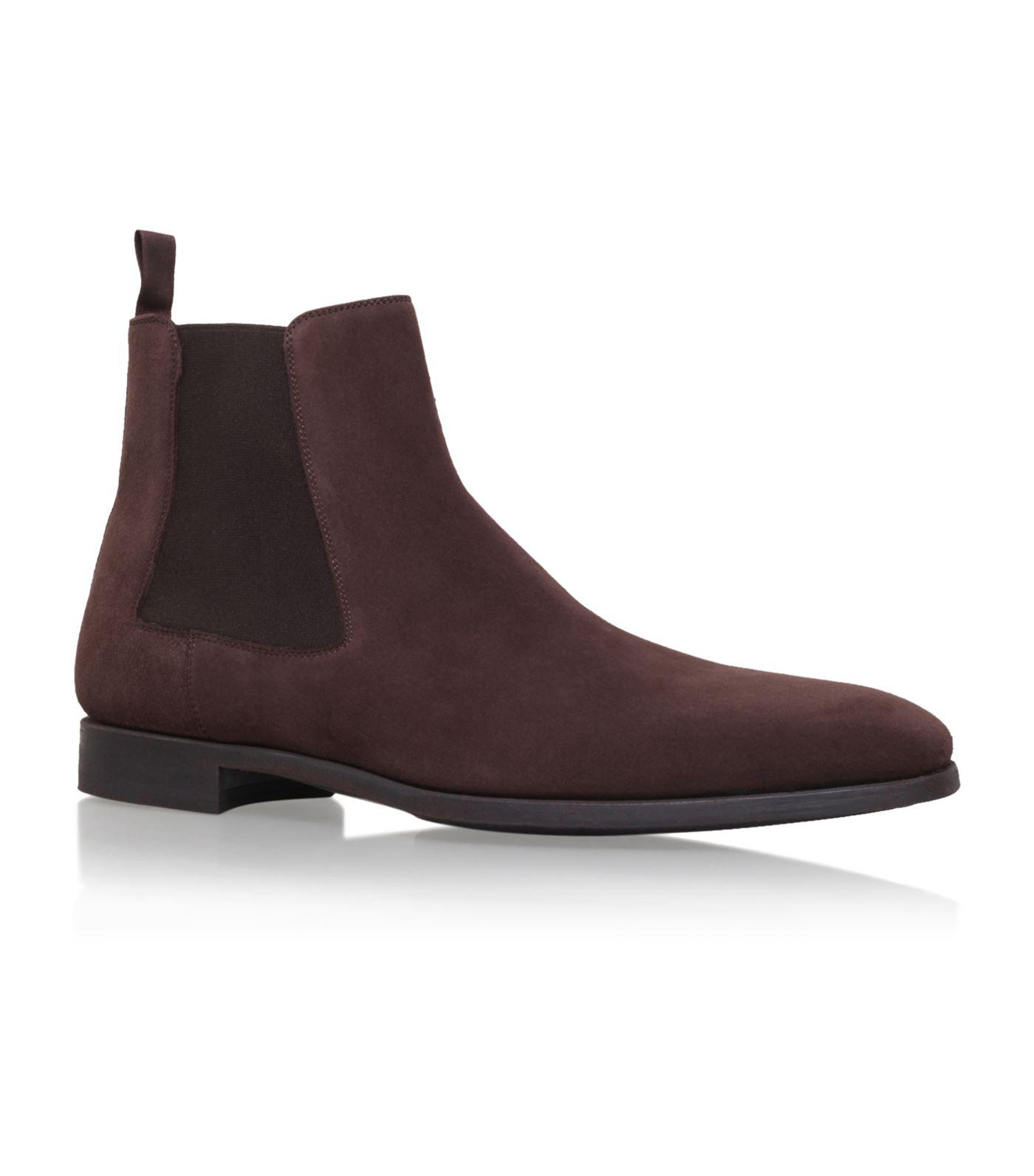 Lyst - Magnanni Shoes Suede Chelsea Boot in Brown for Men - Save 23%