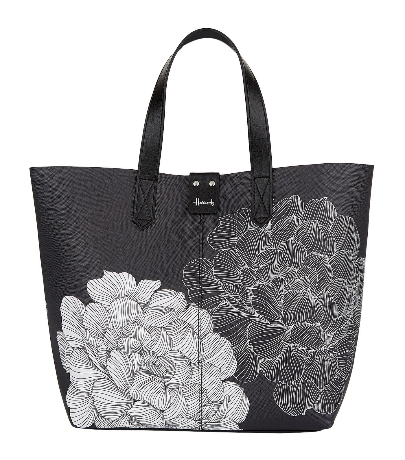 Harrods Small Floral Tote Bag in Black - Lyst