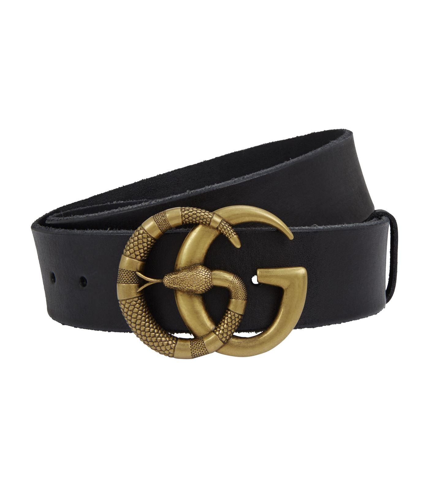 Gucci Double G Snake Belt in Black for Men - Lyst