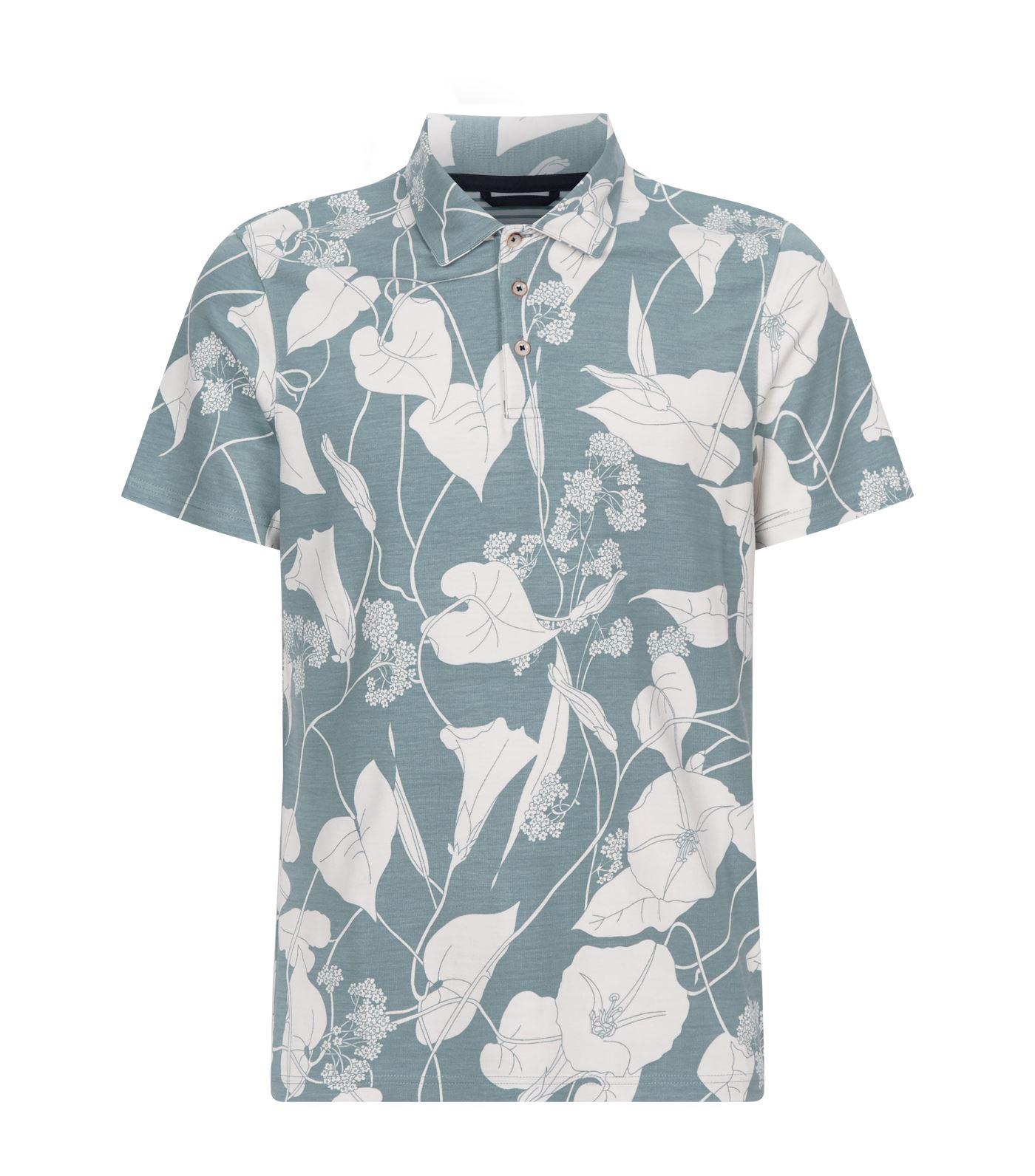 Lyst Ted Baker Floral Print Polo Shirt in Blue for Men