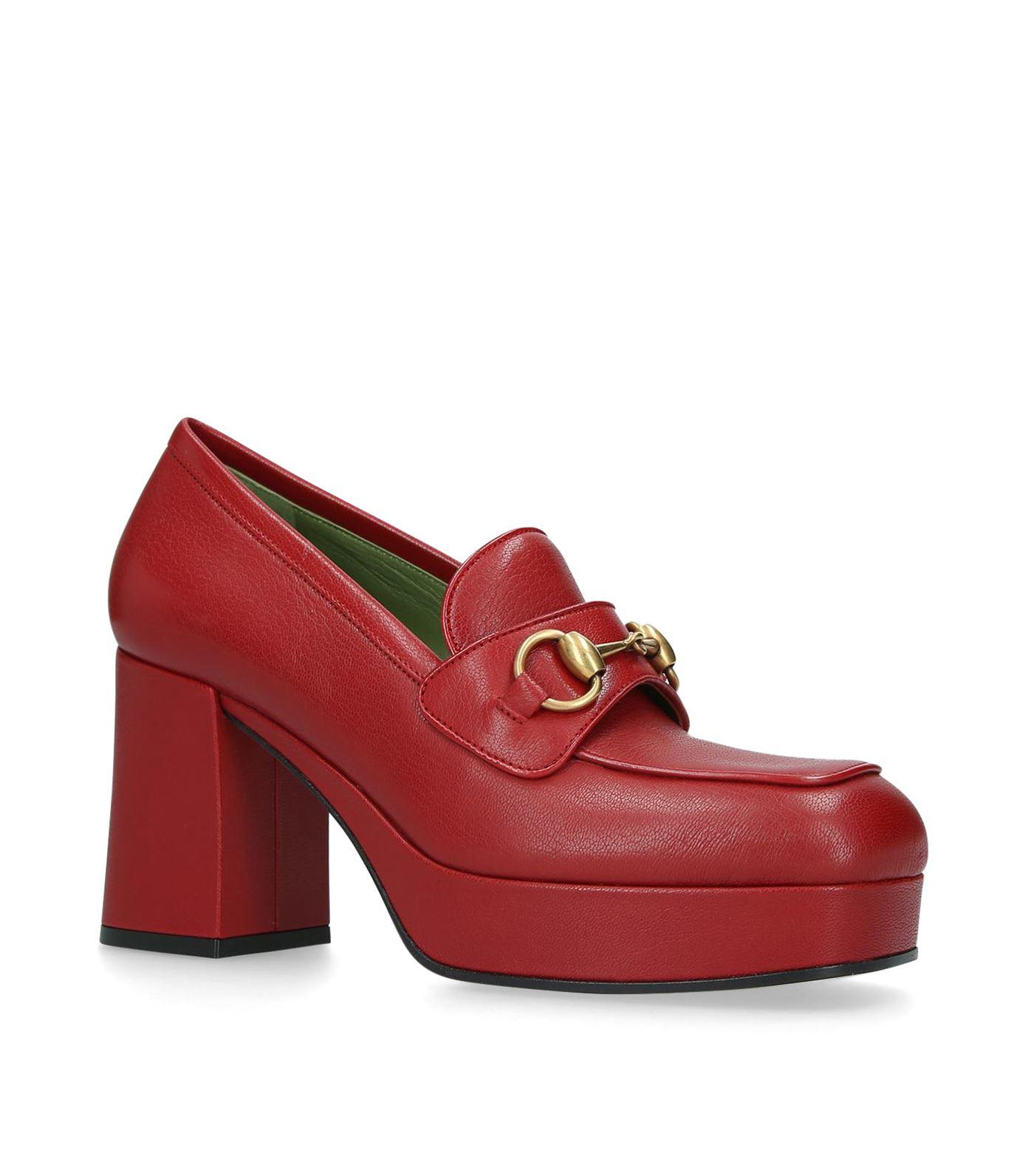 womens red gucci loafers