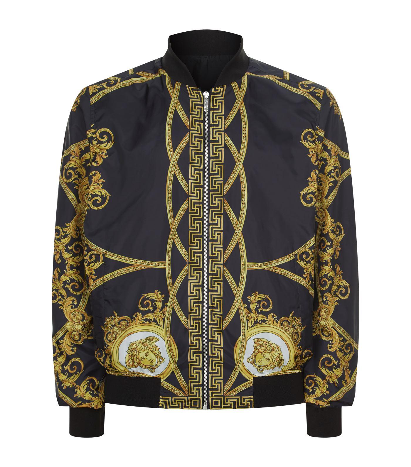 Versace Reversible Printed Bomber Jacket in Metallic for Men - Lyst