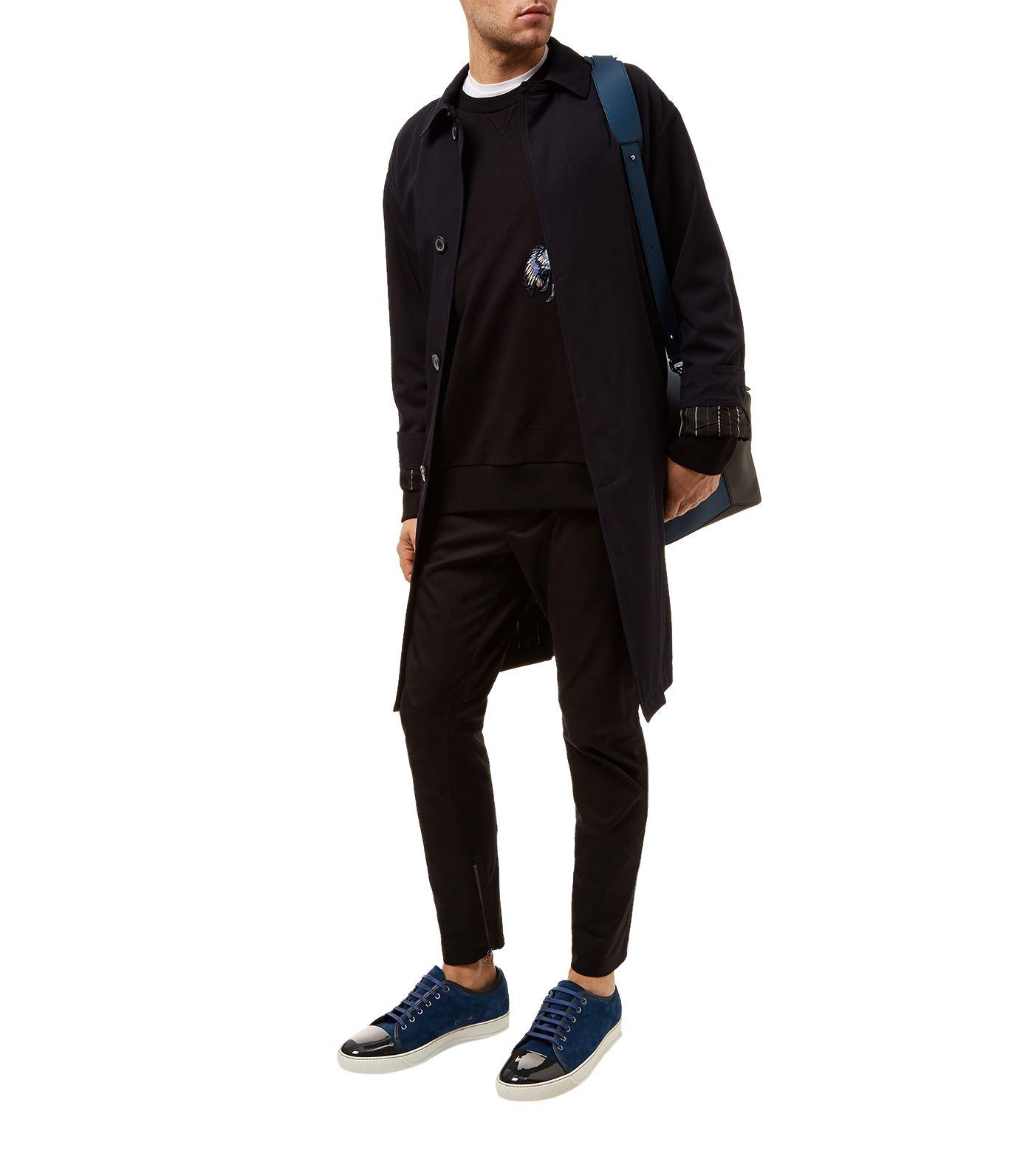 Lanvin Raglan Overcoat in Blue for Men Lyst