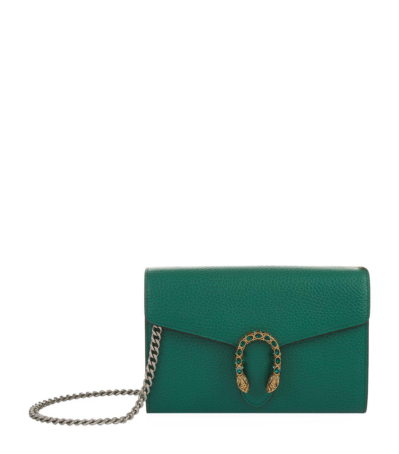 Gucci Mini Leather Dionysus Shoulder Bag in Green - Lyst
