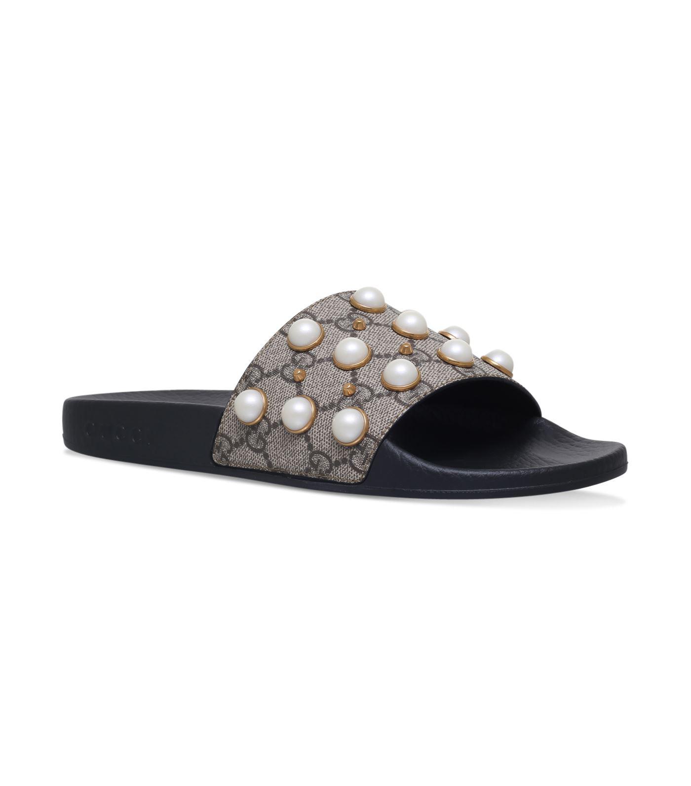 gucci - natural pursuit pearl slides - lyst