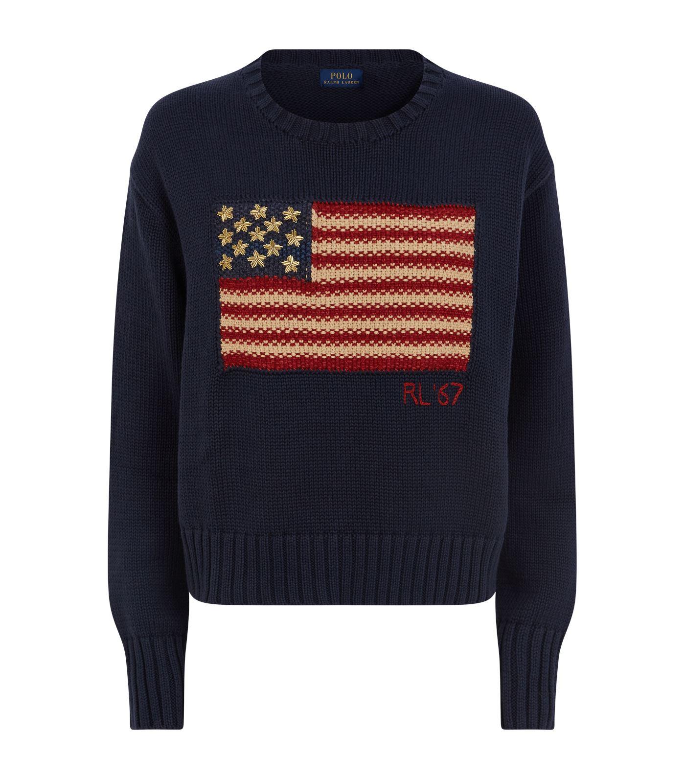 Polo Ralph Lauren Navy American Flag Sweater 