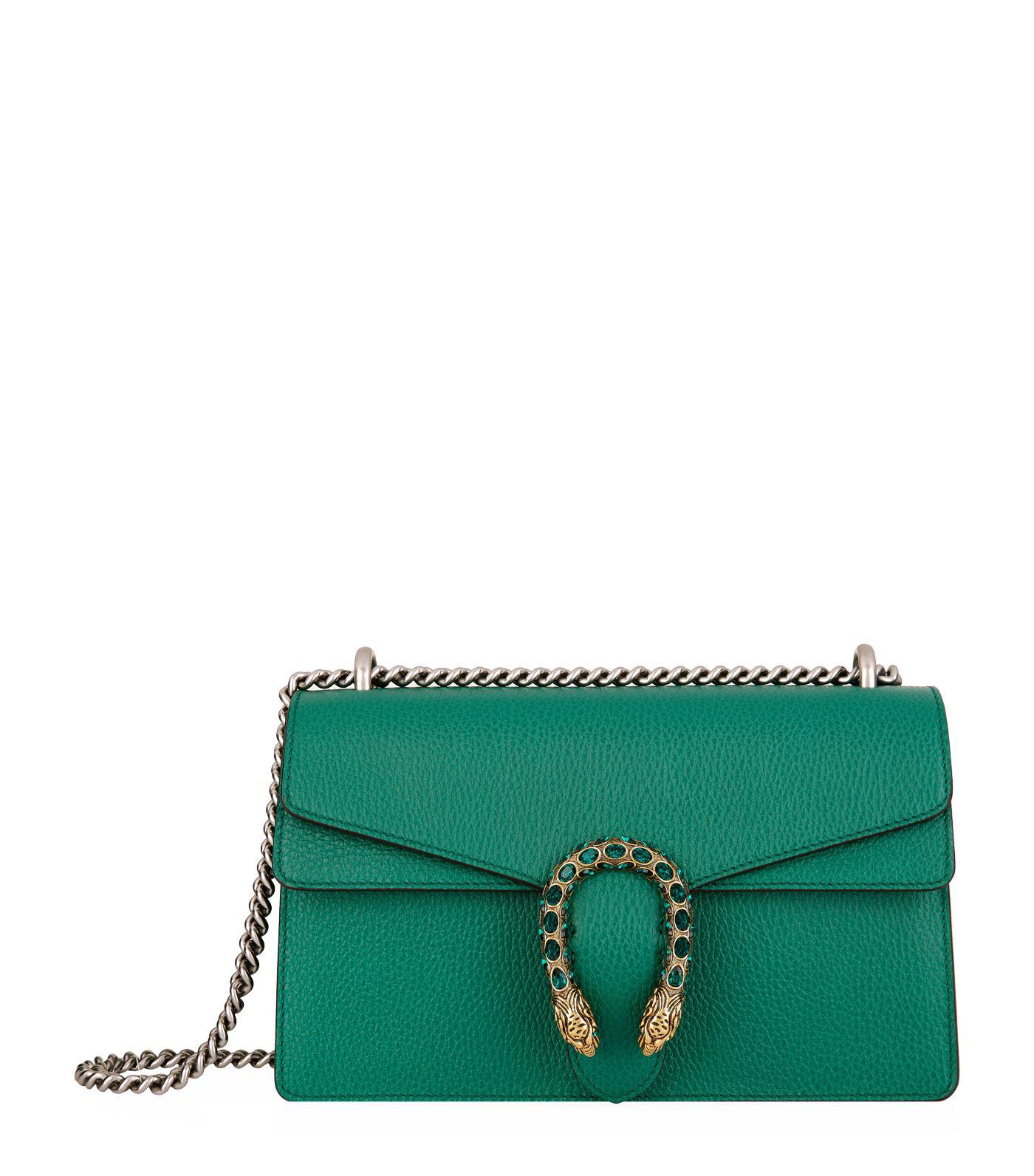Lyst - Gucci Small Leather Dionysus Shoulder Bag in Green
