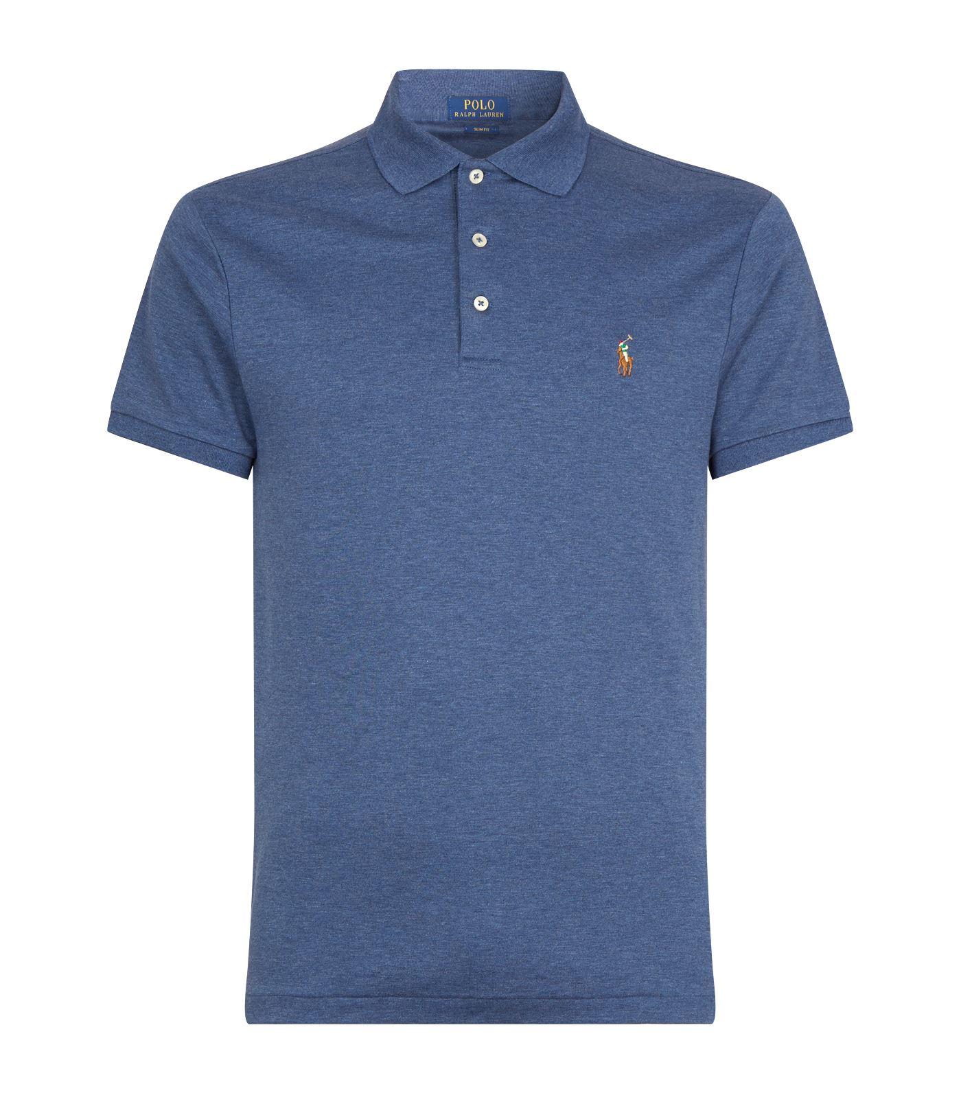 Polo Ralph Lauren Pima Cotton Polo Shirt in Blue for Men - Lyst