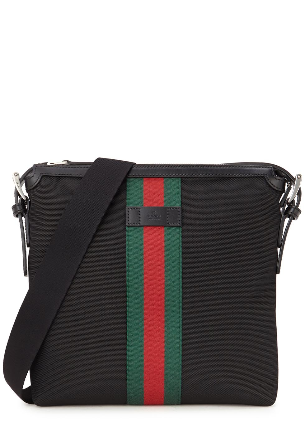 Gucci Web Small Canvas Cross-body Bag in Black for Men - Lyst
