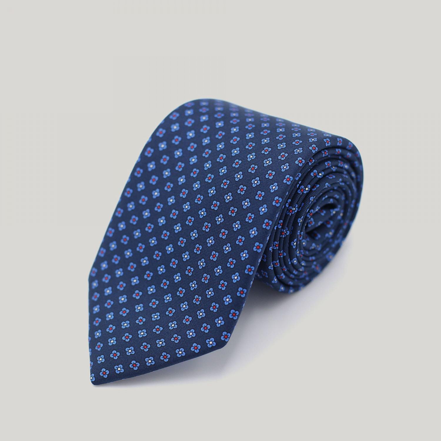 Harvie & Hudson Navy Clover Leaf Printed Silk Tie in Blue for Men - Lyst