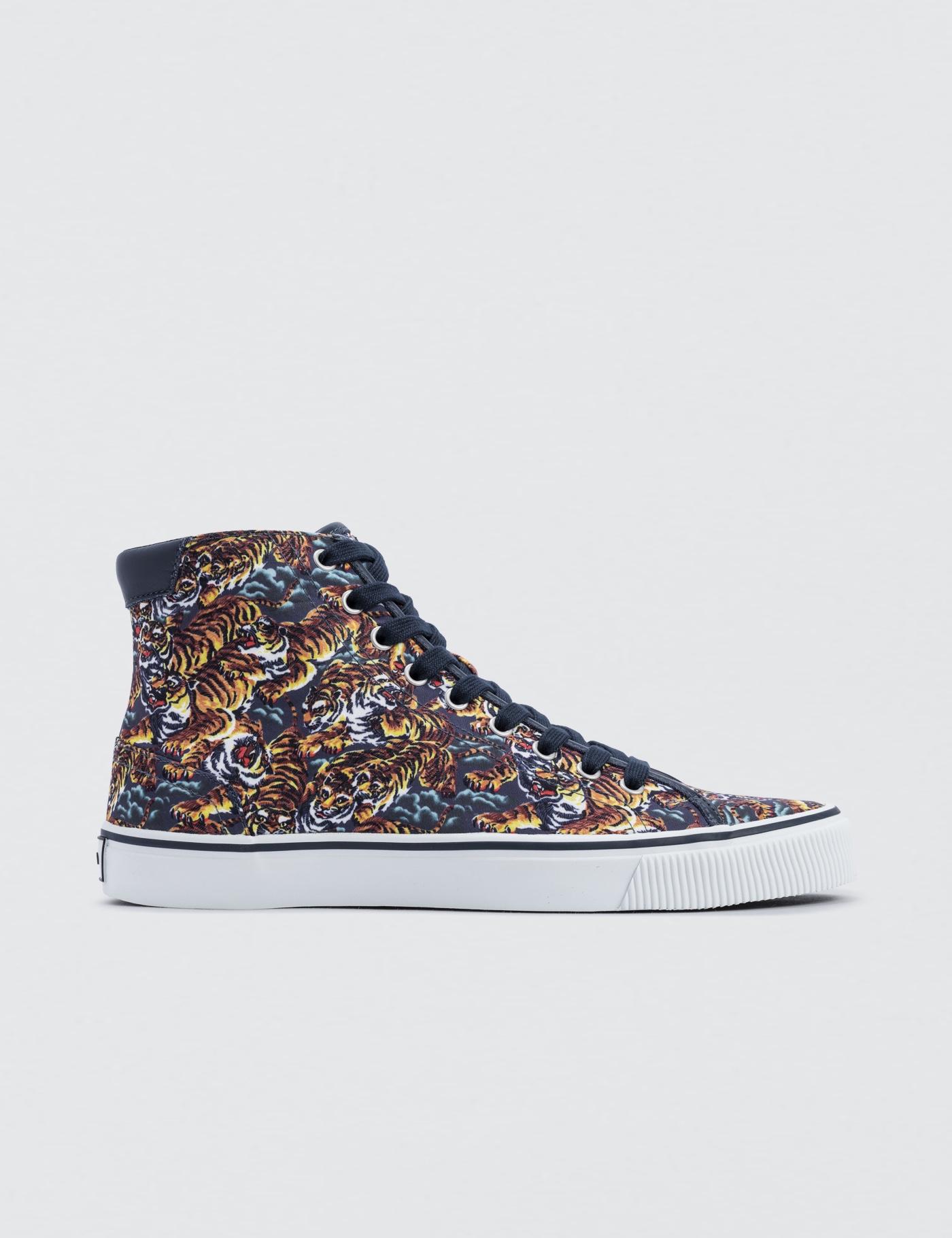 Kenzo Flying Tiger High-top Sneakers in Blue for Men | Lyst