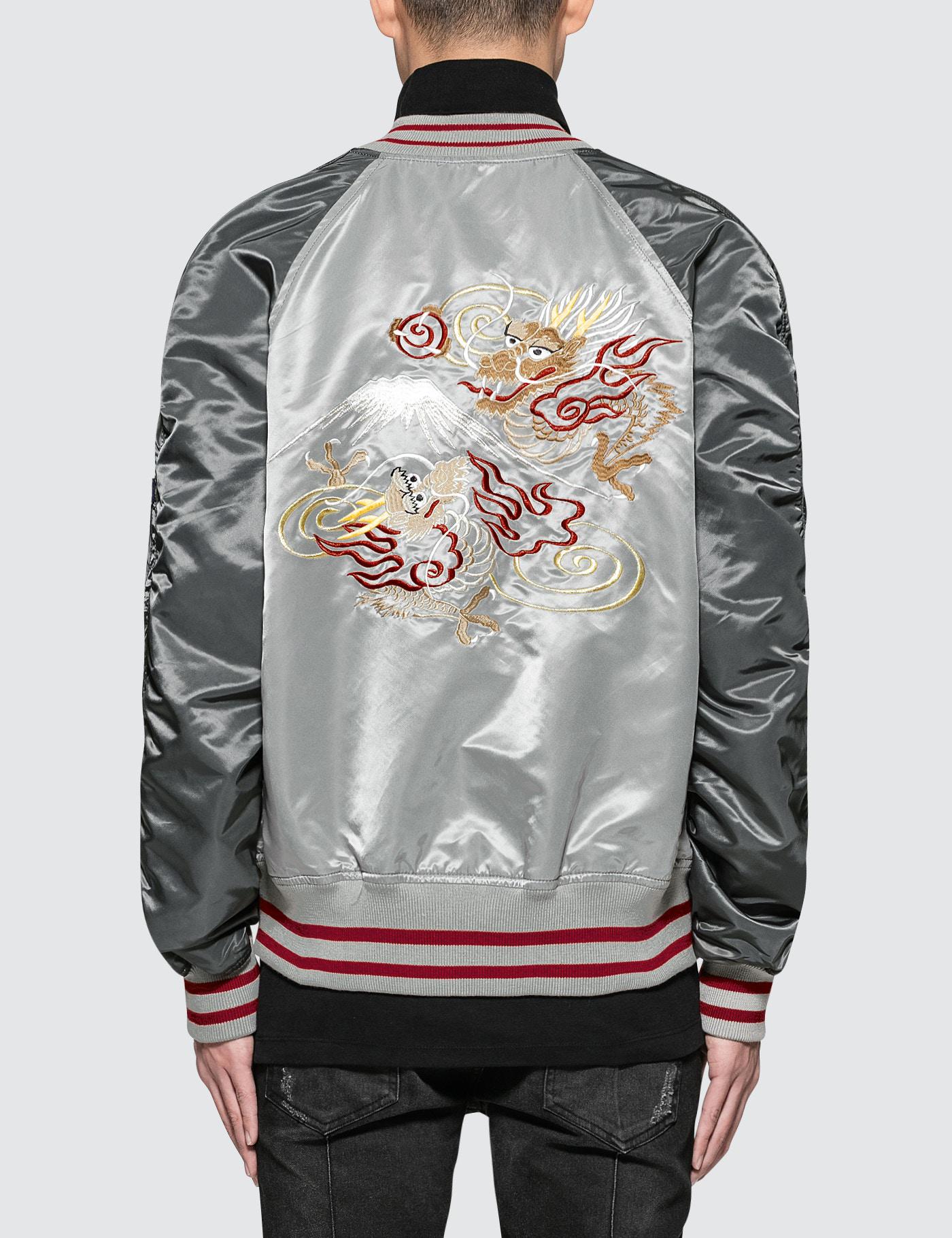 Alpha Industries Synthetic Ma-1 Souvenir Double Dragon Jacket in ...