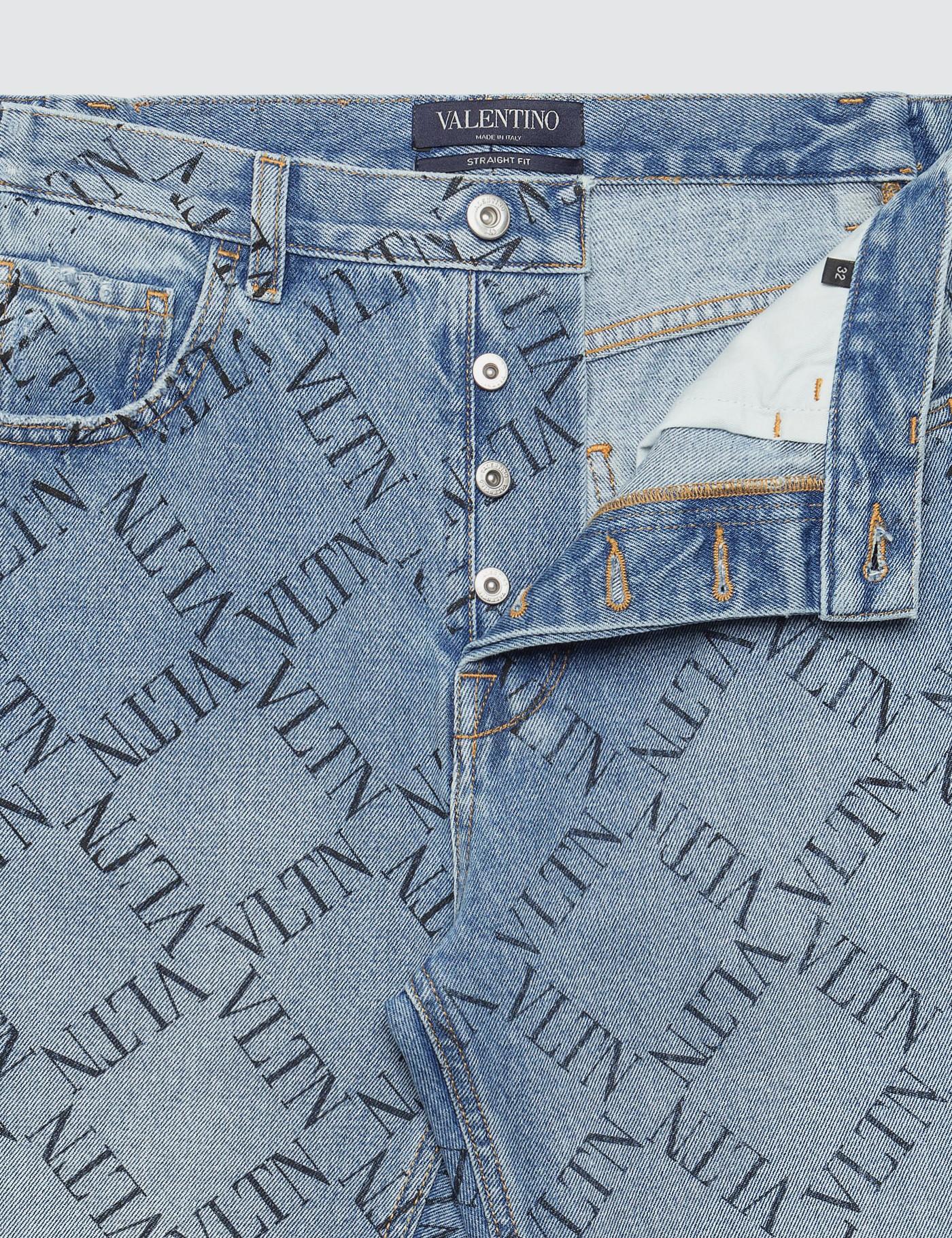 Valentino Monogram Jeans in Blue for Men - Lyst