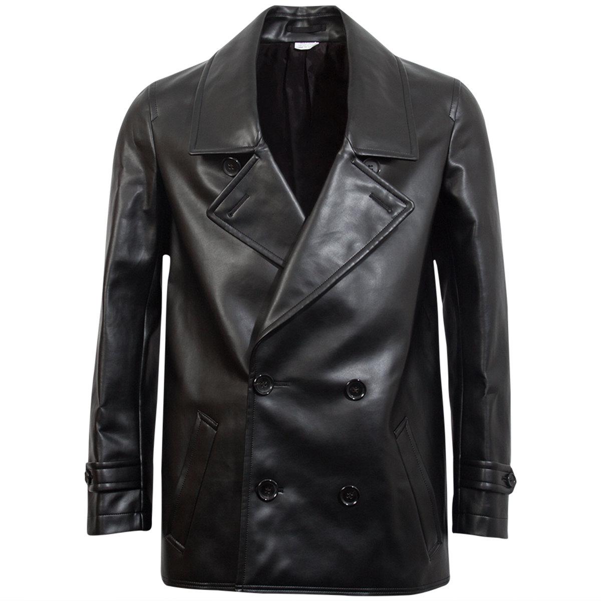 Comme des Garçons Double Breasted Synthetic Leather Jacket in Black for ...